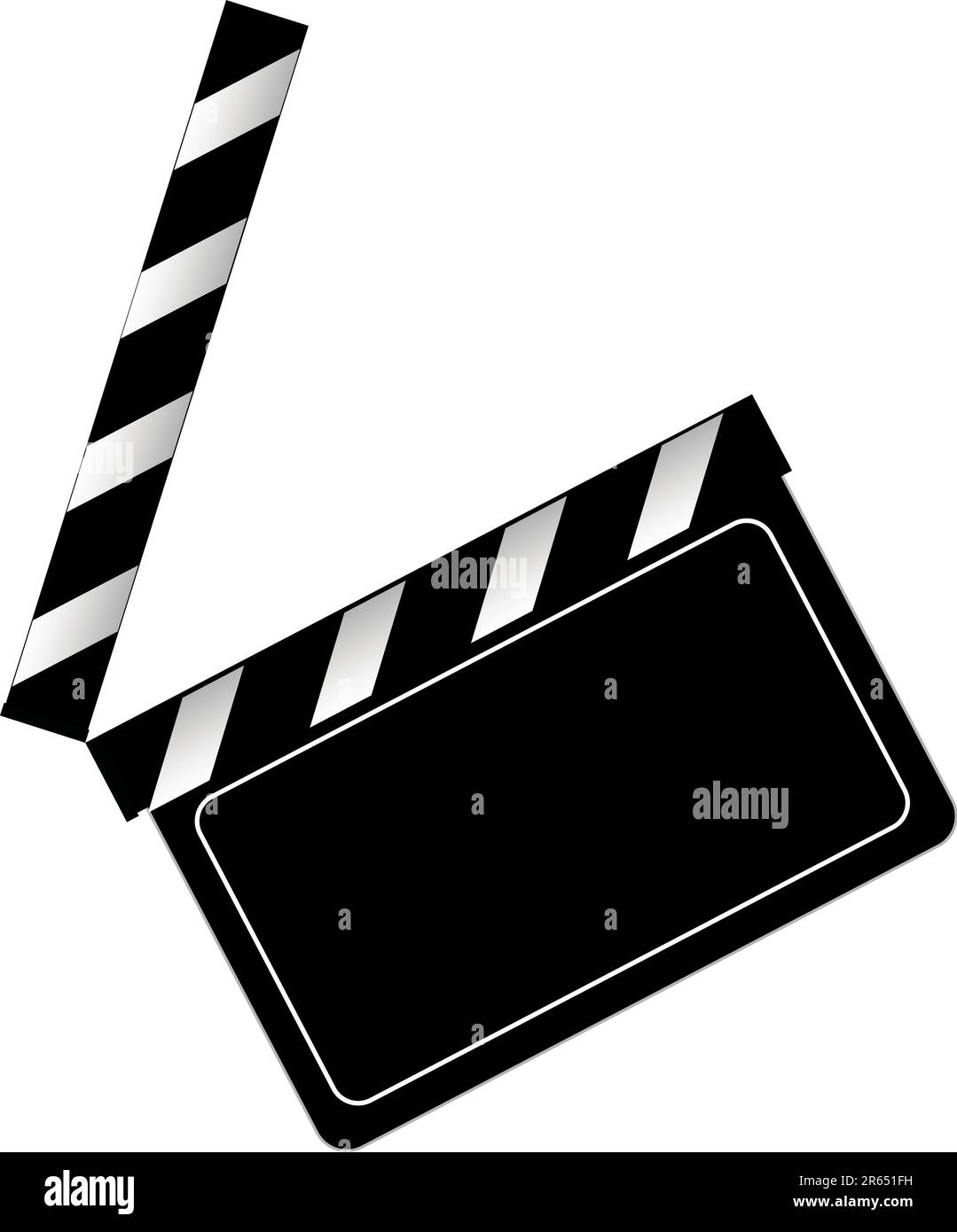 Tabellone Clapper su sfondo bianco Illustrazione Vettoriale