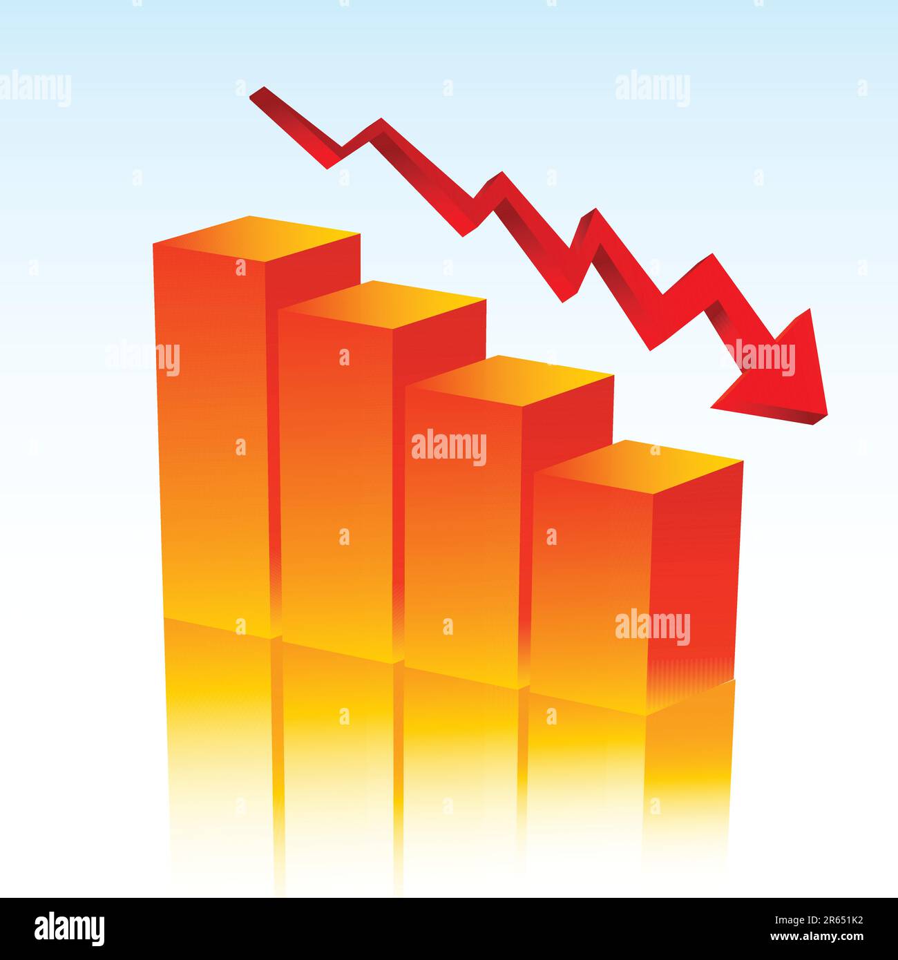 Grafico che mostra profitti in calo Illustrazione Vettoriale