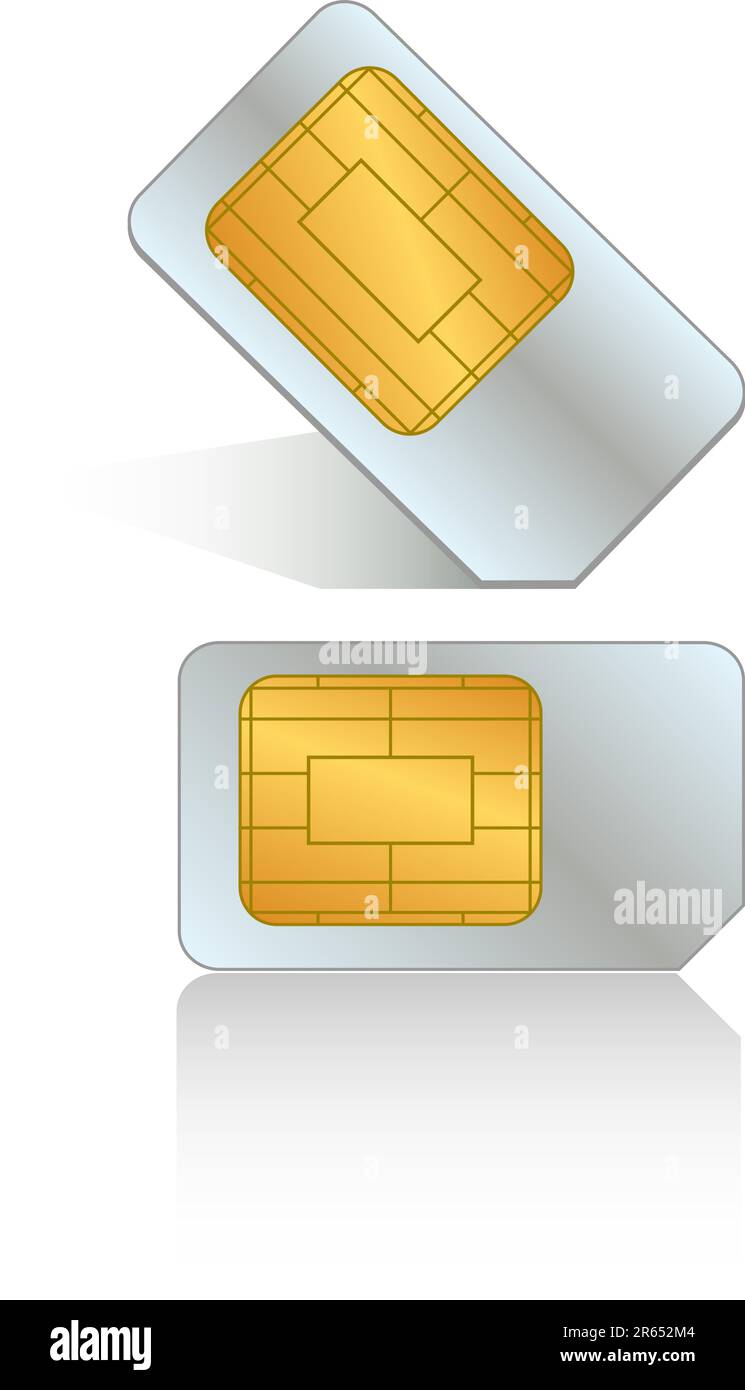 Illustrazione di una scheda SIM colorata Illustrazione Vettoriale