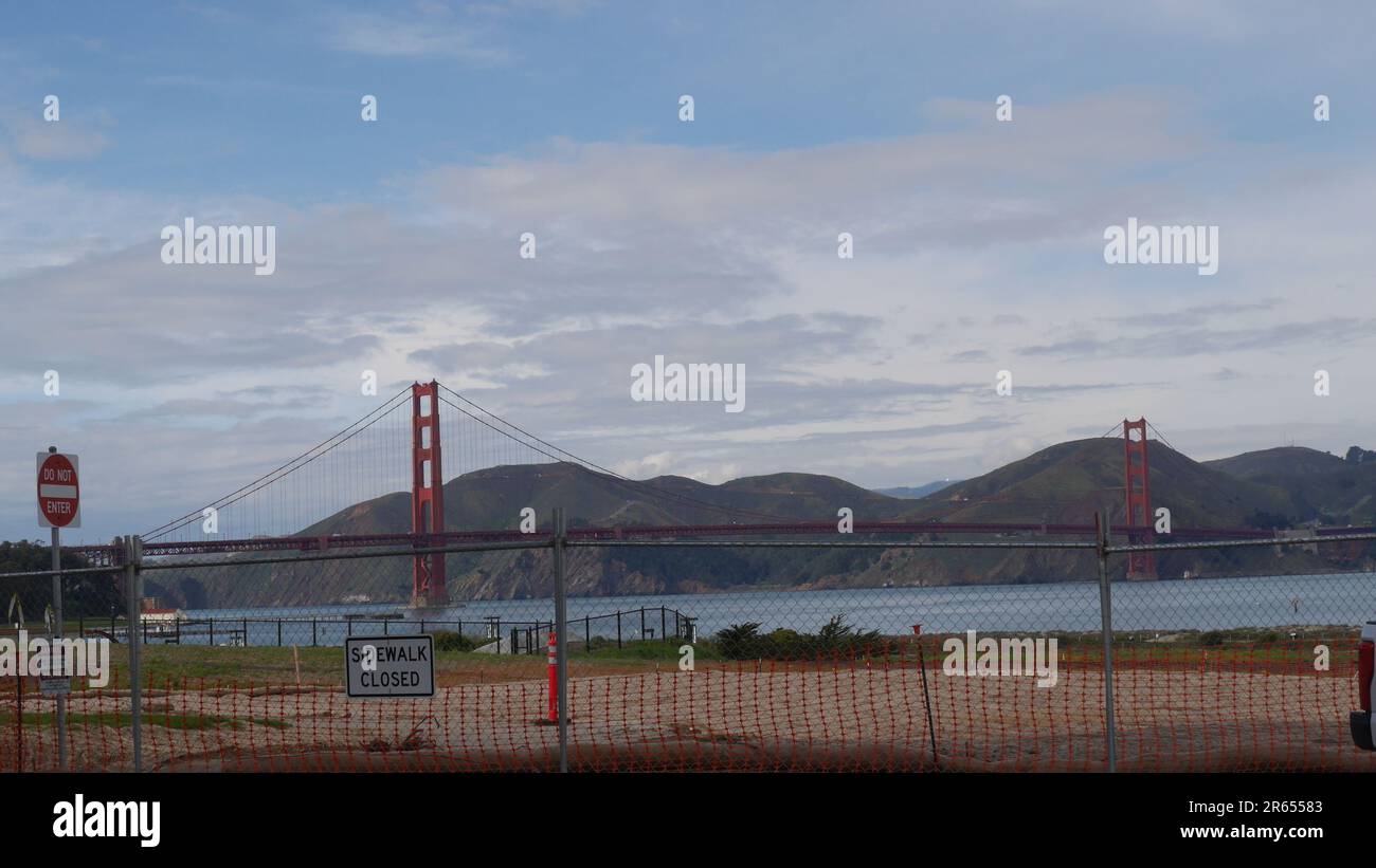 L'iconico Golden Gate Bridge di San Francisco Foto Stock