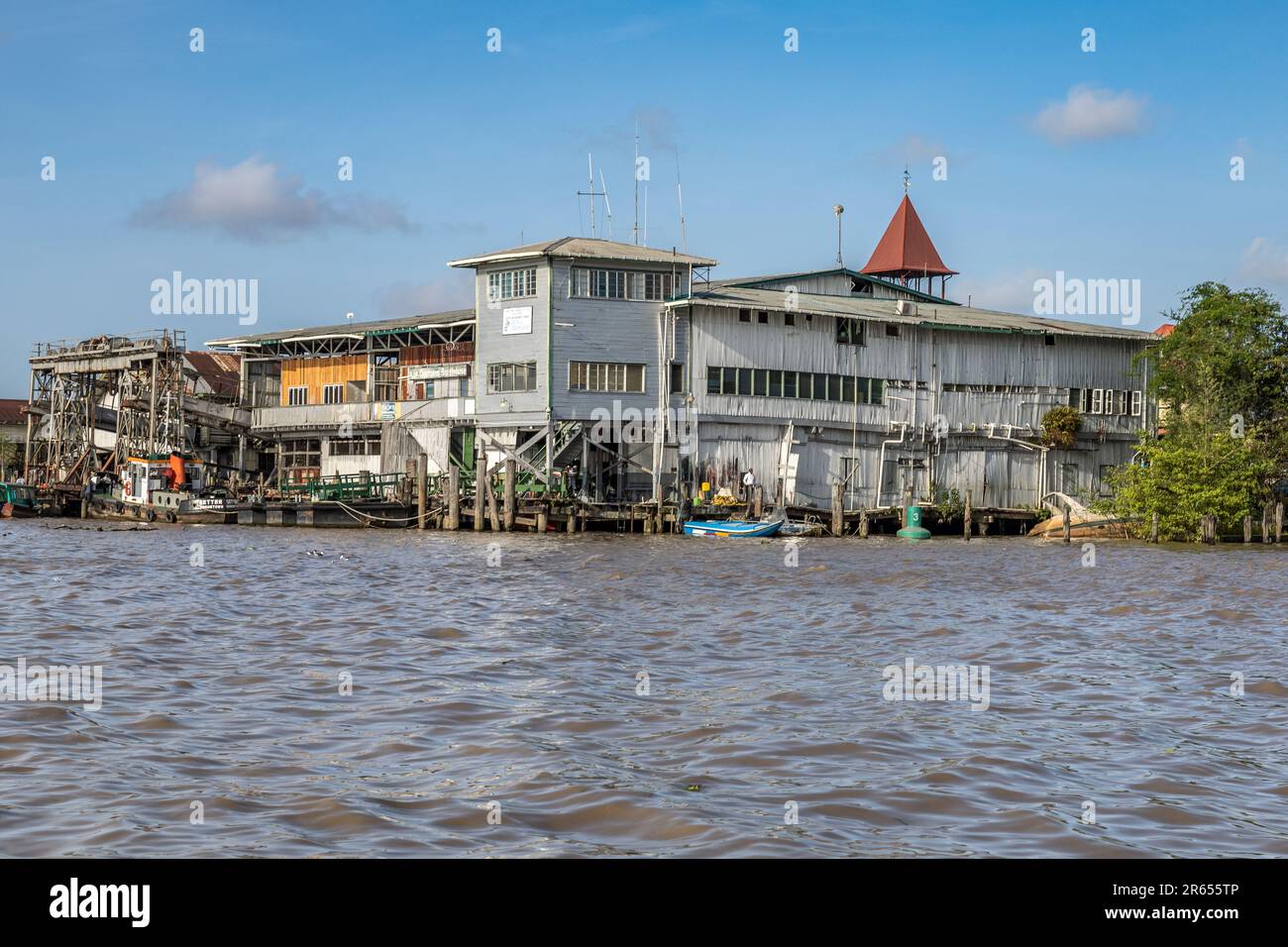 Terminal dei traghetti, fiume Demerera, Georgetown, Guyana, Foto Stock