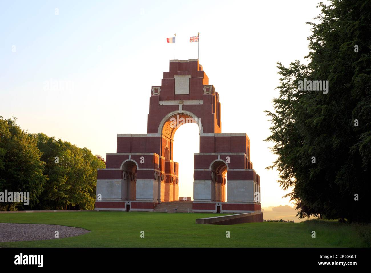 Il memoriale di Thiepval alla scomparsa della Somme per i soldati scomparsi che morirono nelle battaglie della Somme tra il 1915-1918 a Thiepval, Francia Foto Stock