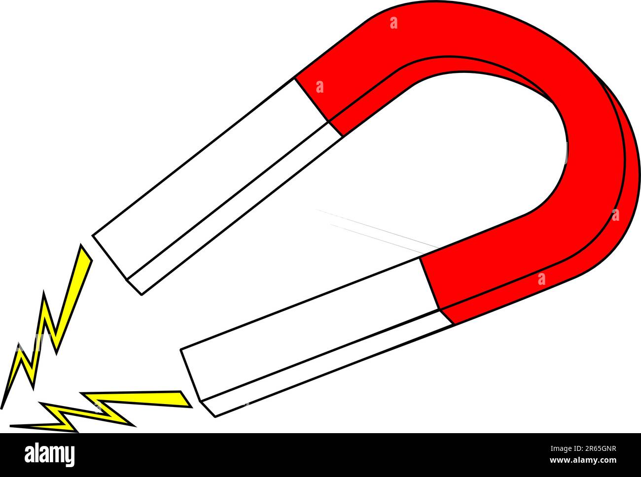 Un magnete a ferro di cavallo rosso e bianco Illustrazione Vettoriale