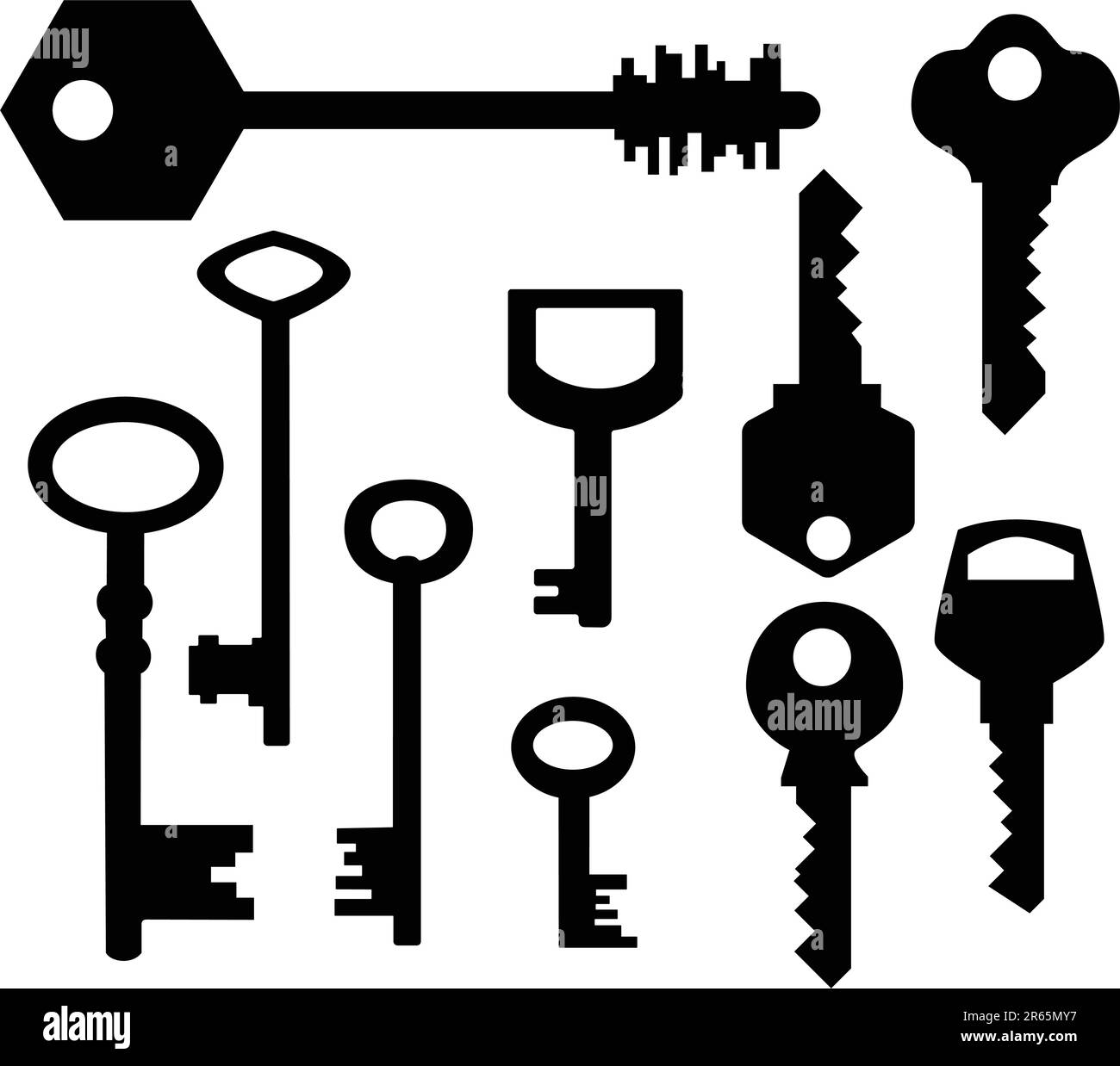 Silhouette di chiavi Illustrazione Vettoriale