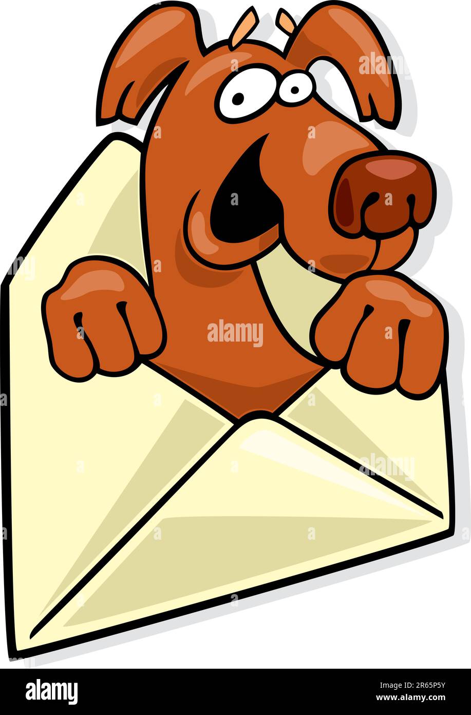 Cartoon illustrazione del cane in busta lettera Illustrazione Vettoriale