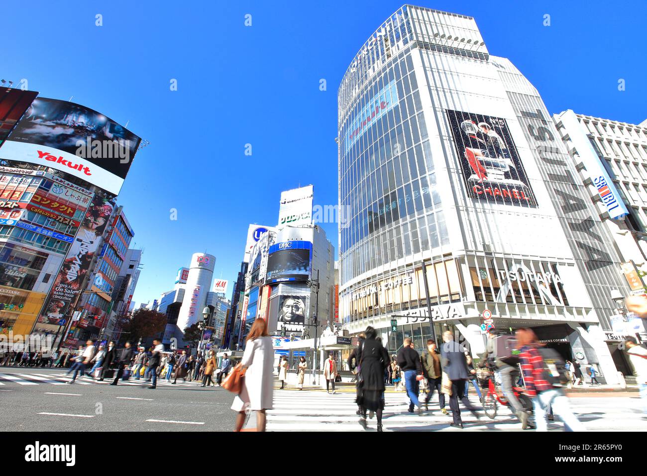 Stazione ferroviaria di Shibuya, Crosswalk Foto Stock