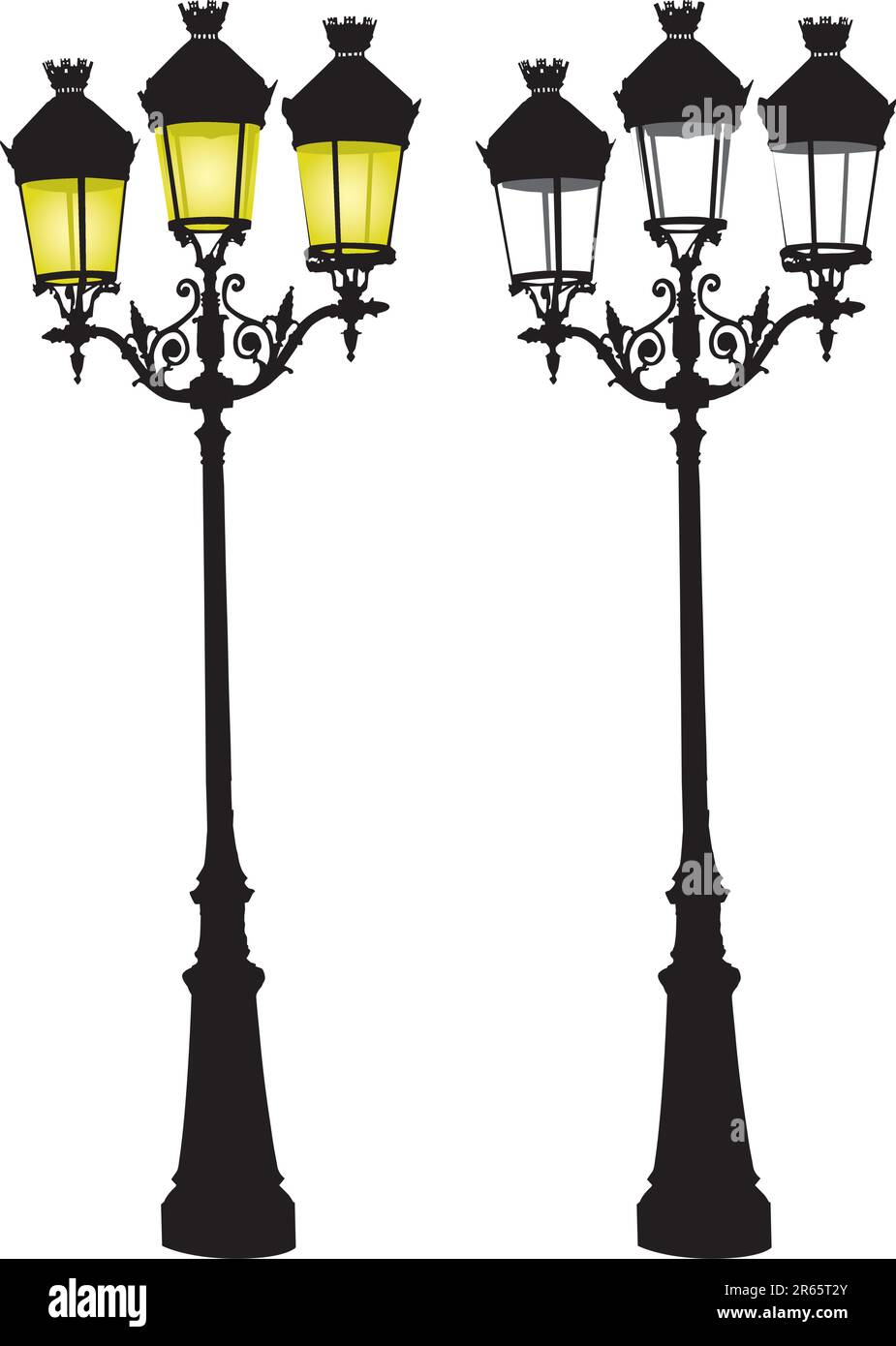 Illustrazione vettoriale dell'illuminazione stradale retrò Illustrazione Vettoriale