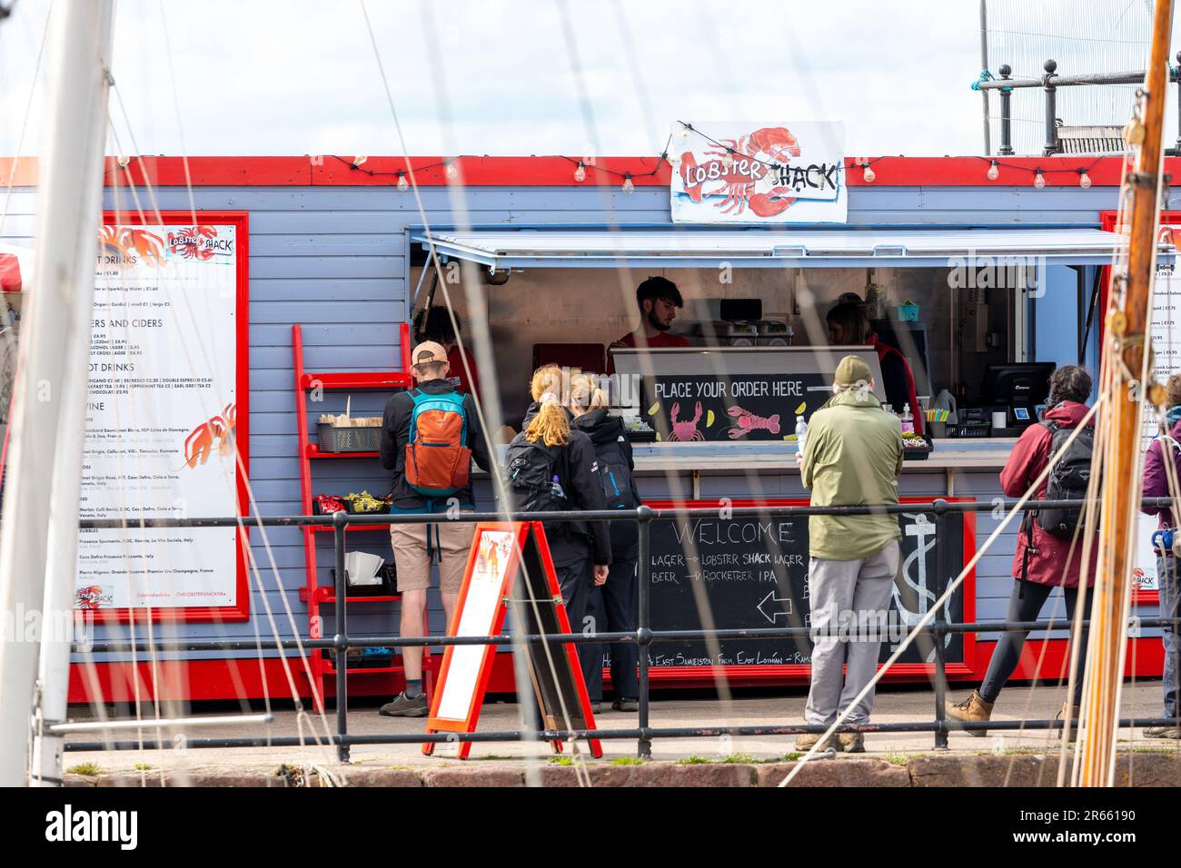 Aragosta Shack a North Berwick Harbour Foto Stock
