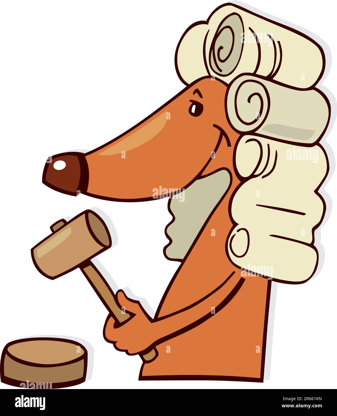 Cartoon illustrazione del giudice del cane Illustrazione Vettoriale