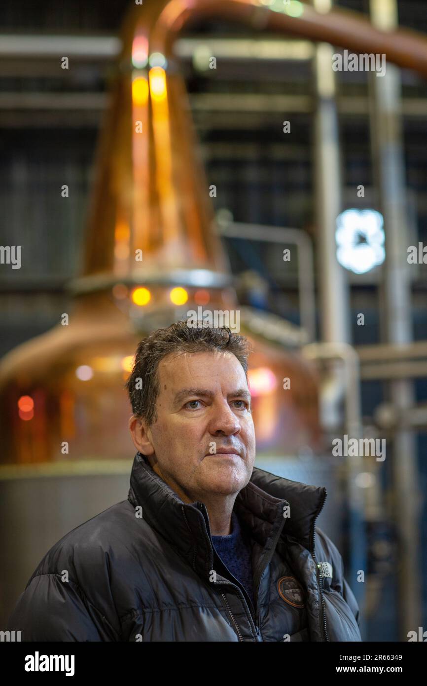 Proprietario John Stirling , Arbikie Highland Estate Distillery, Highlands , Montrose, Scozia Foto Stock