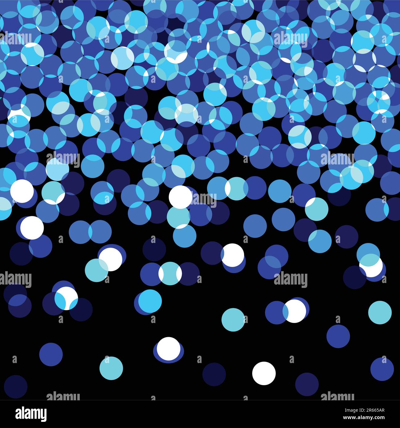 luci blu brillanti e luminose su sfondo nero Illustrazione Vettoriale