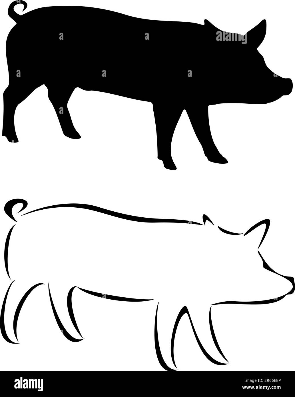 Un maiale tribali tattoo Illustrazione Vettoriale