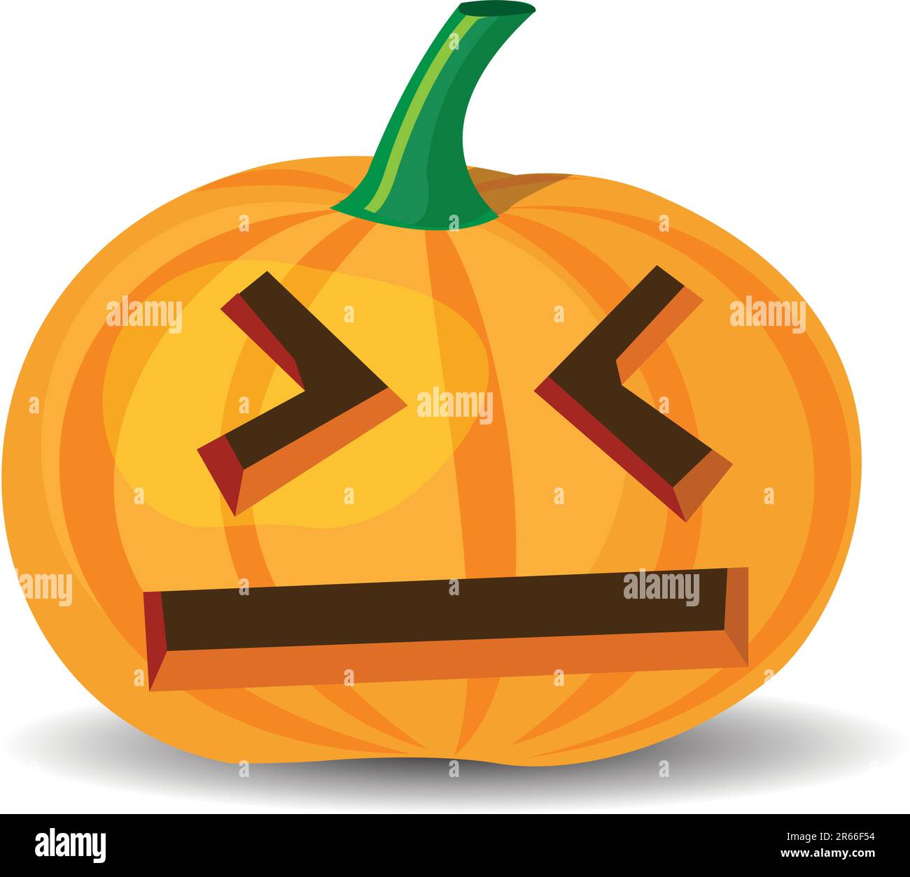 Zucca di Halloween con espressione di pianto, formato vettoriale. Illustrazione Vettoriale