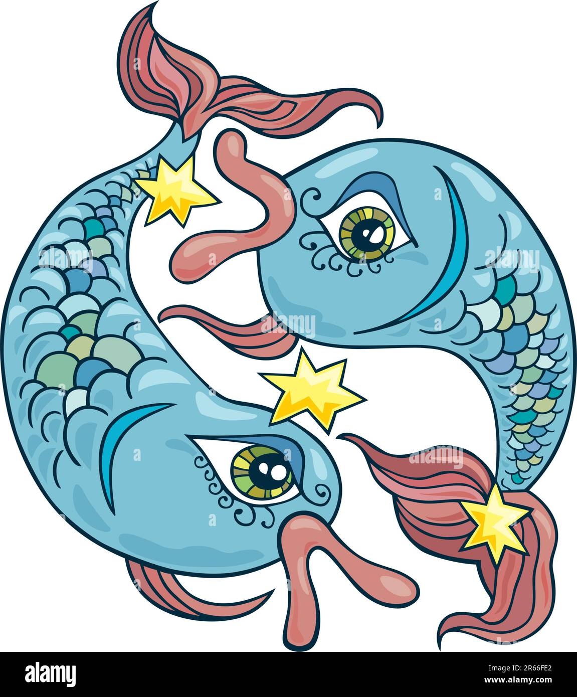 Illustrazione di zodiac pesci segno Illustrazione Vettoriale