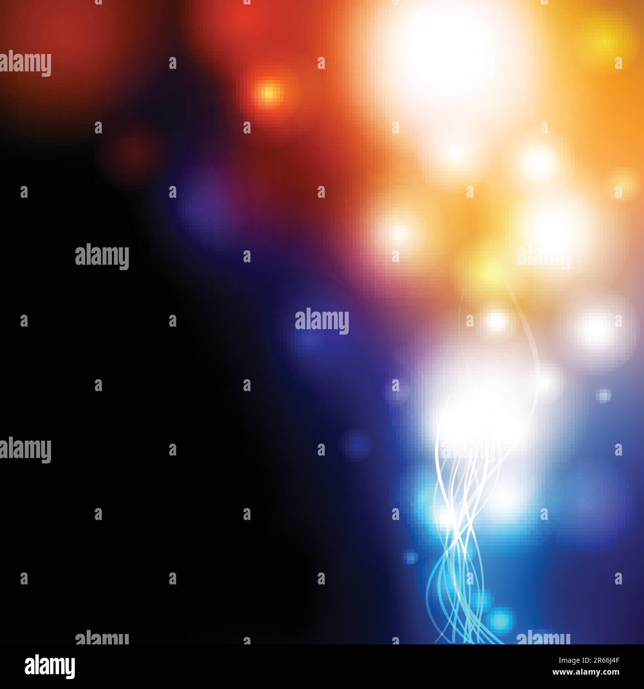 Sfondo vettore. Luci brillanti sul nero Illustrazione Vettoriale