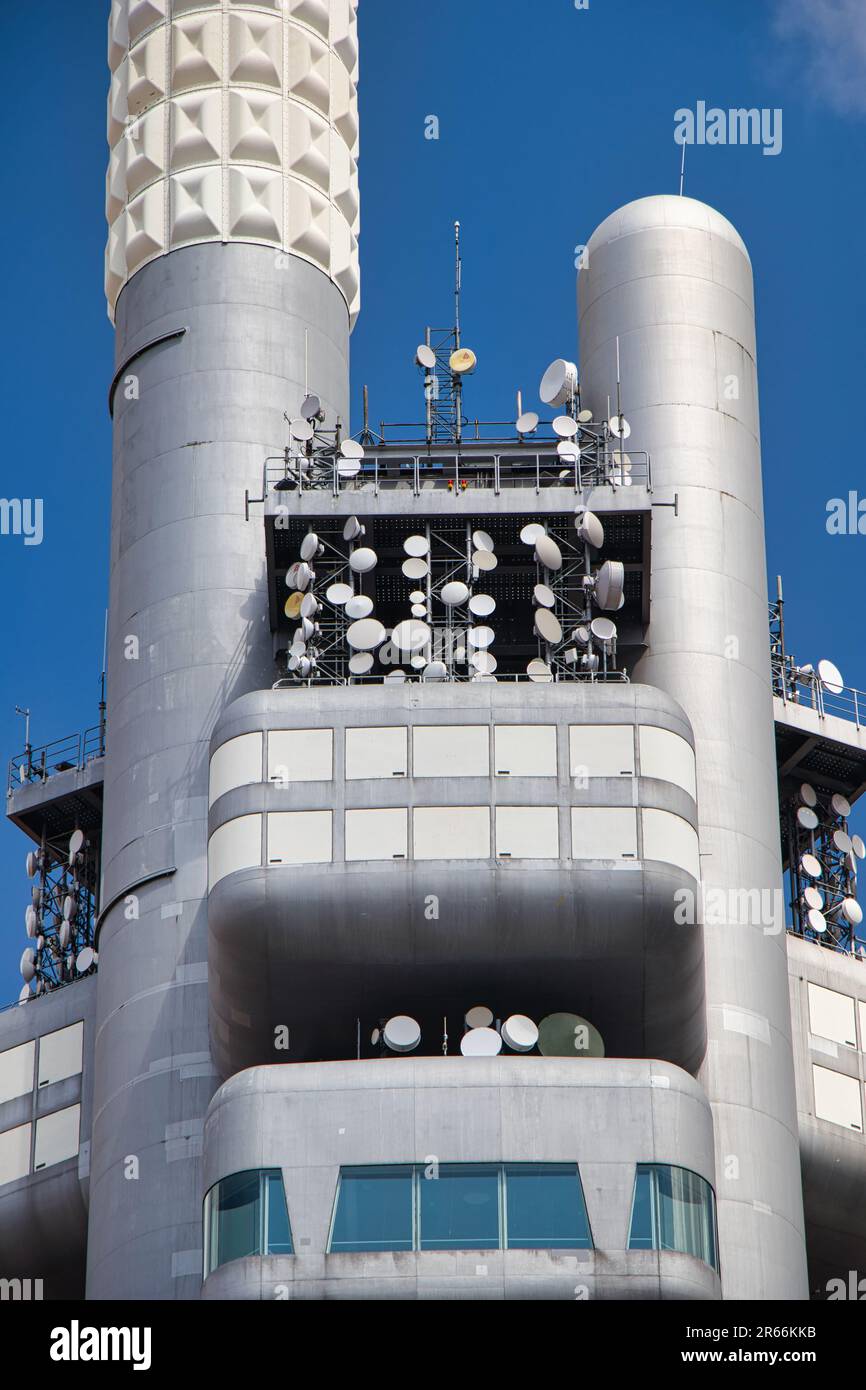 Torre televisiva Zizkov a Praga, Repubblica Ceca Foto Stock
