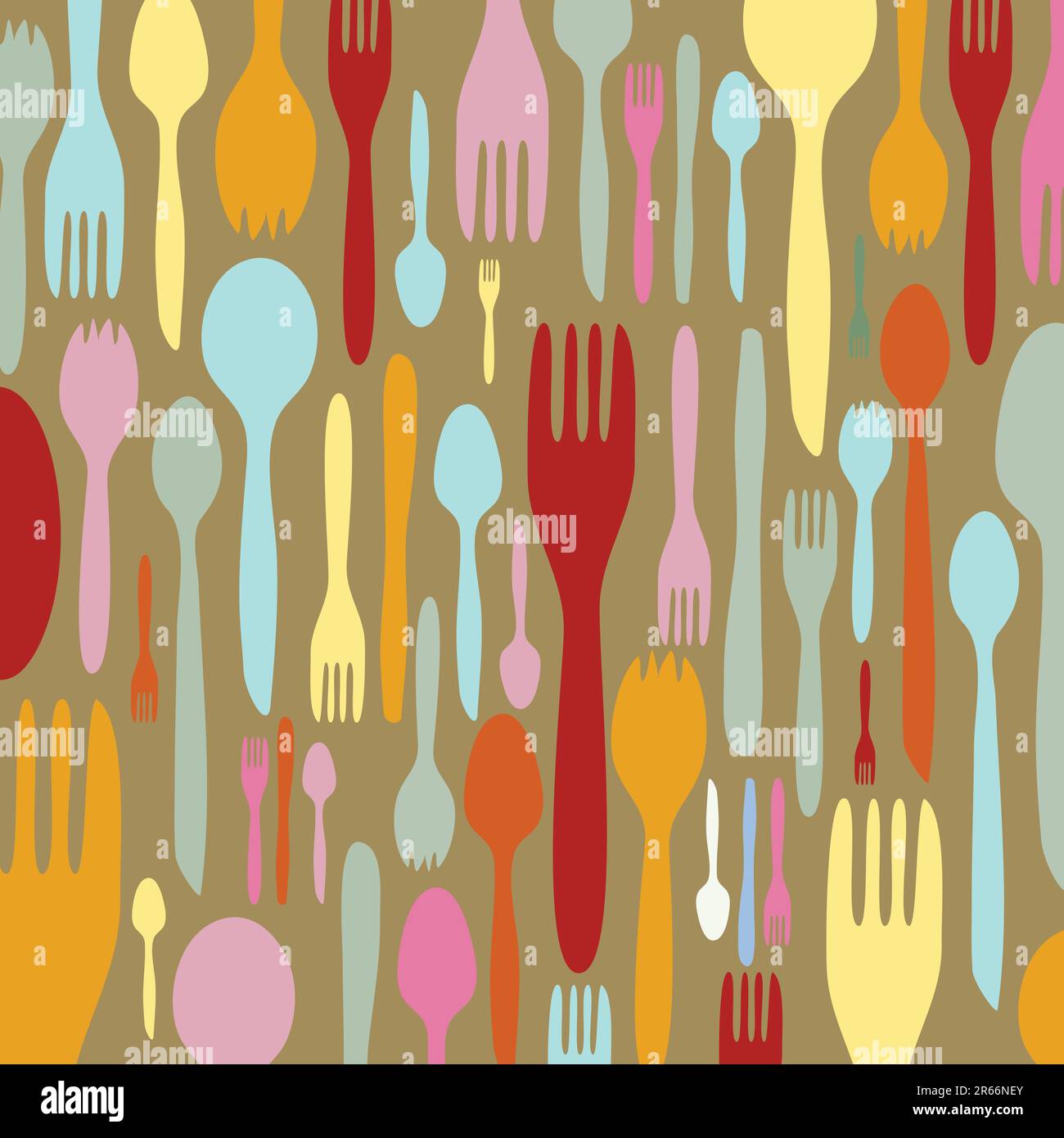 Cibo - ristorante - design del menu con posate sagomate Illustrazione Vettoriale