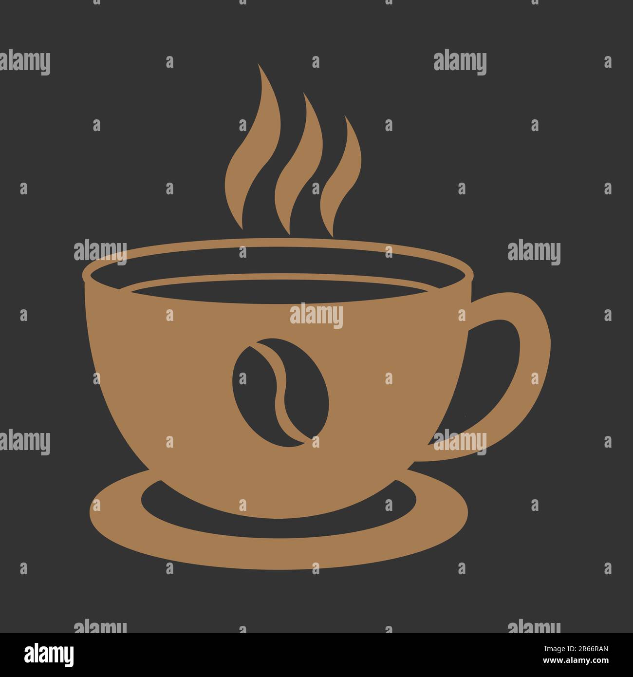 Icona della tazza di caffè. Simbolo dell'ora del caffè. Illustrazione vettoriale in stile piatto per elementi di design per caffè, alimenti e bevande Illustrazione Vettoriale