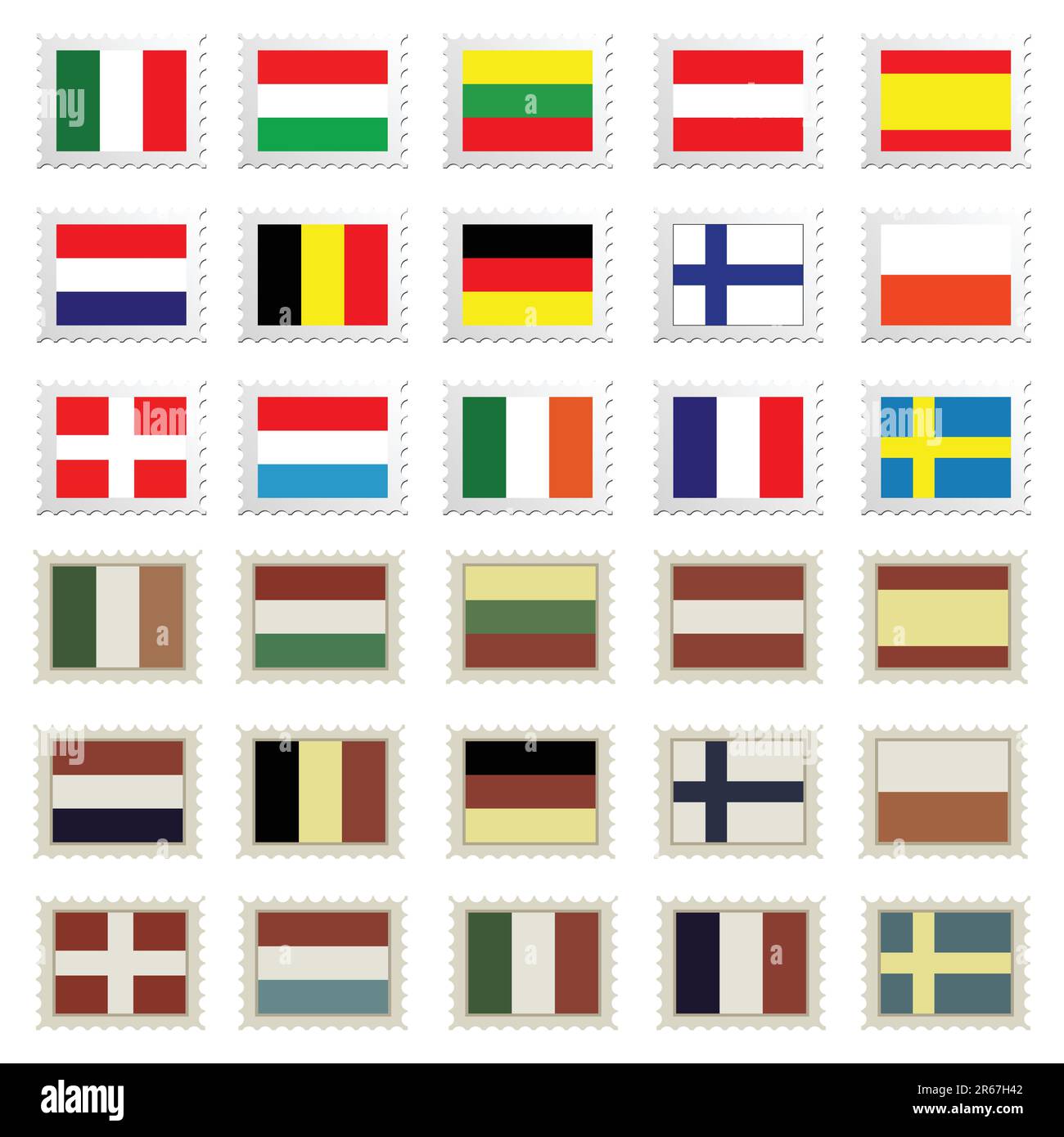 timbri flag impostati , illustrazione vettoriale facilmente modificabile Illustrazione Vettoriale