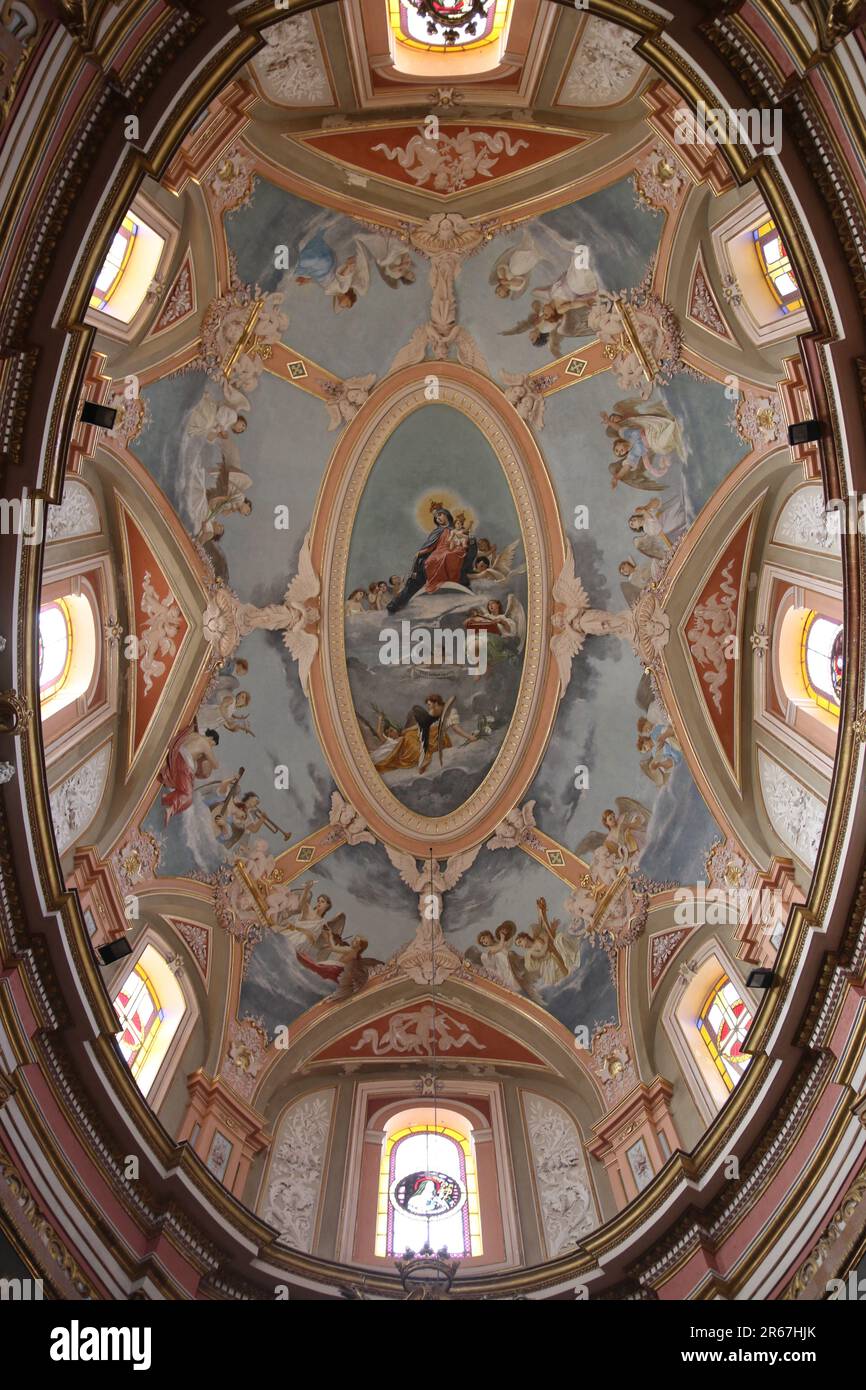 5 Scapolari Cattolici Marroni – Nostra Signora Del Monte Carmelo E Sacro Cuore, Con Bordi Smerlati, Devozionale
