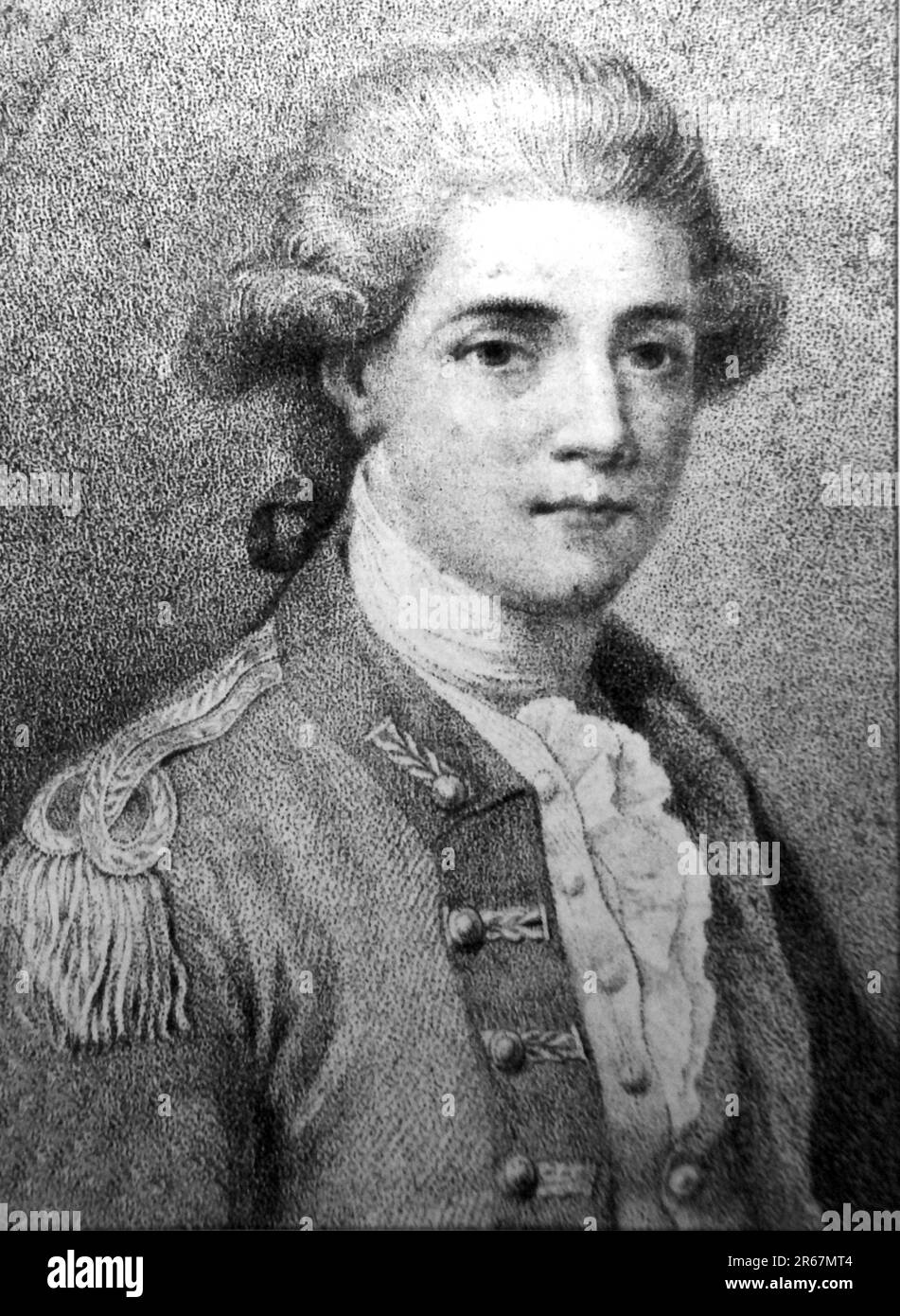 John André (1750/1751 – 1780) maggiore dell'esercito britannico e capo del suo servizio segreto in America durante la guerra rivoluzionaria americana. Foto Stock