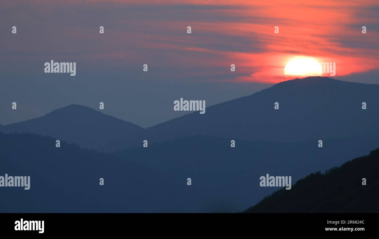 Alba a Craggy Gardens Foto Stock