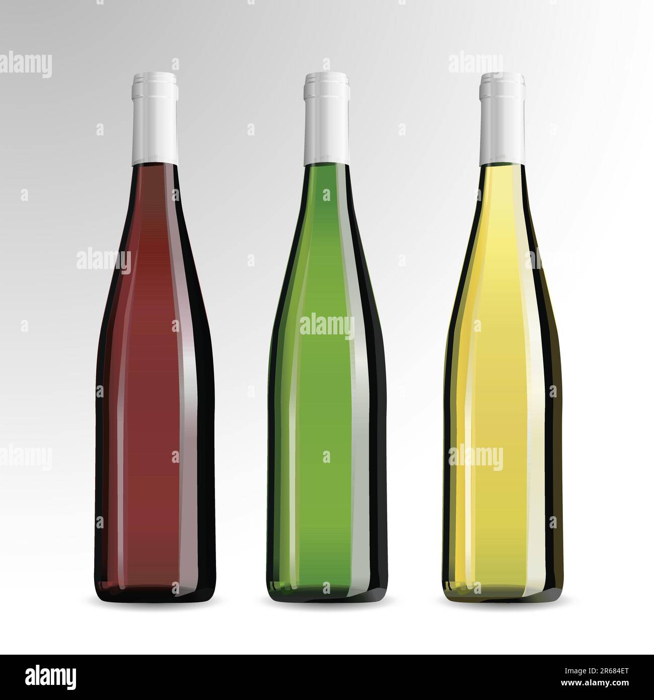 Illustrazione vettoriale - bottiglie di vino e champagne Illustrazione Vettoriale