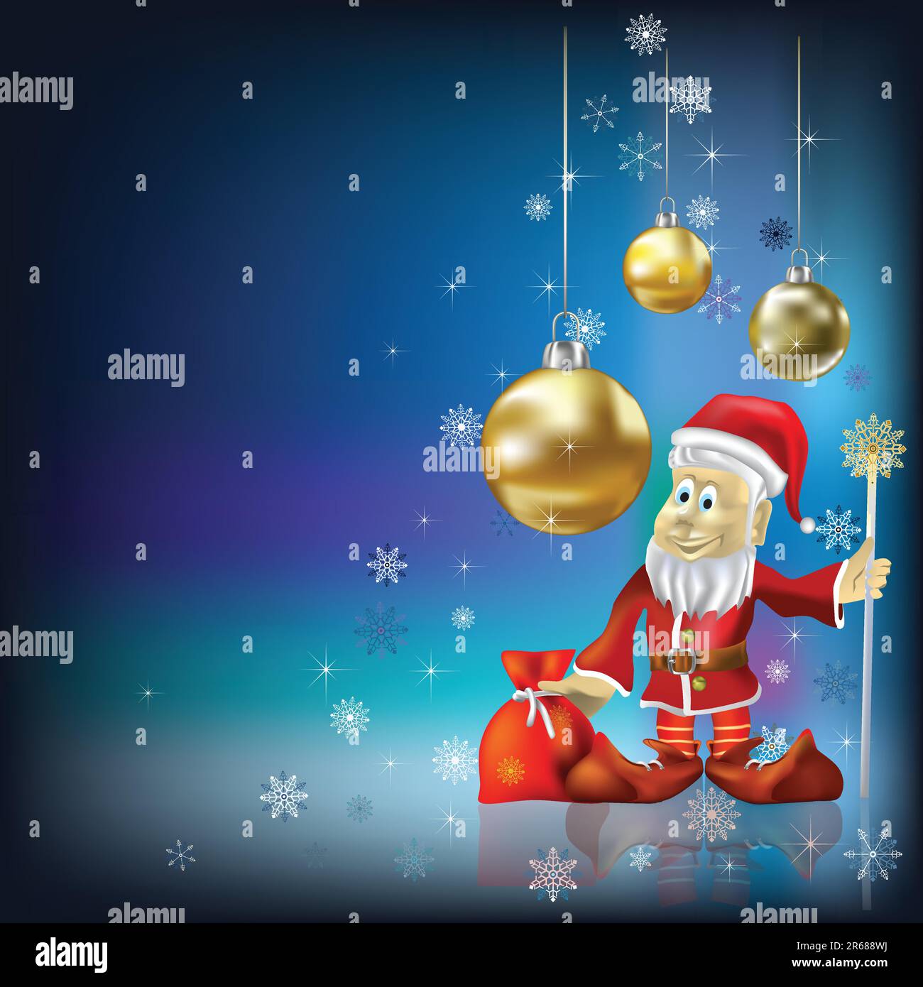 Auguri di Natale con Babbo Natale Illustrazione Vettoriale