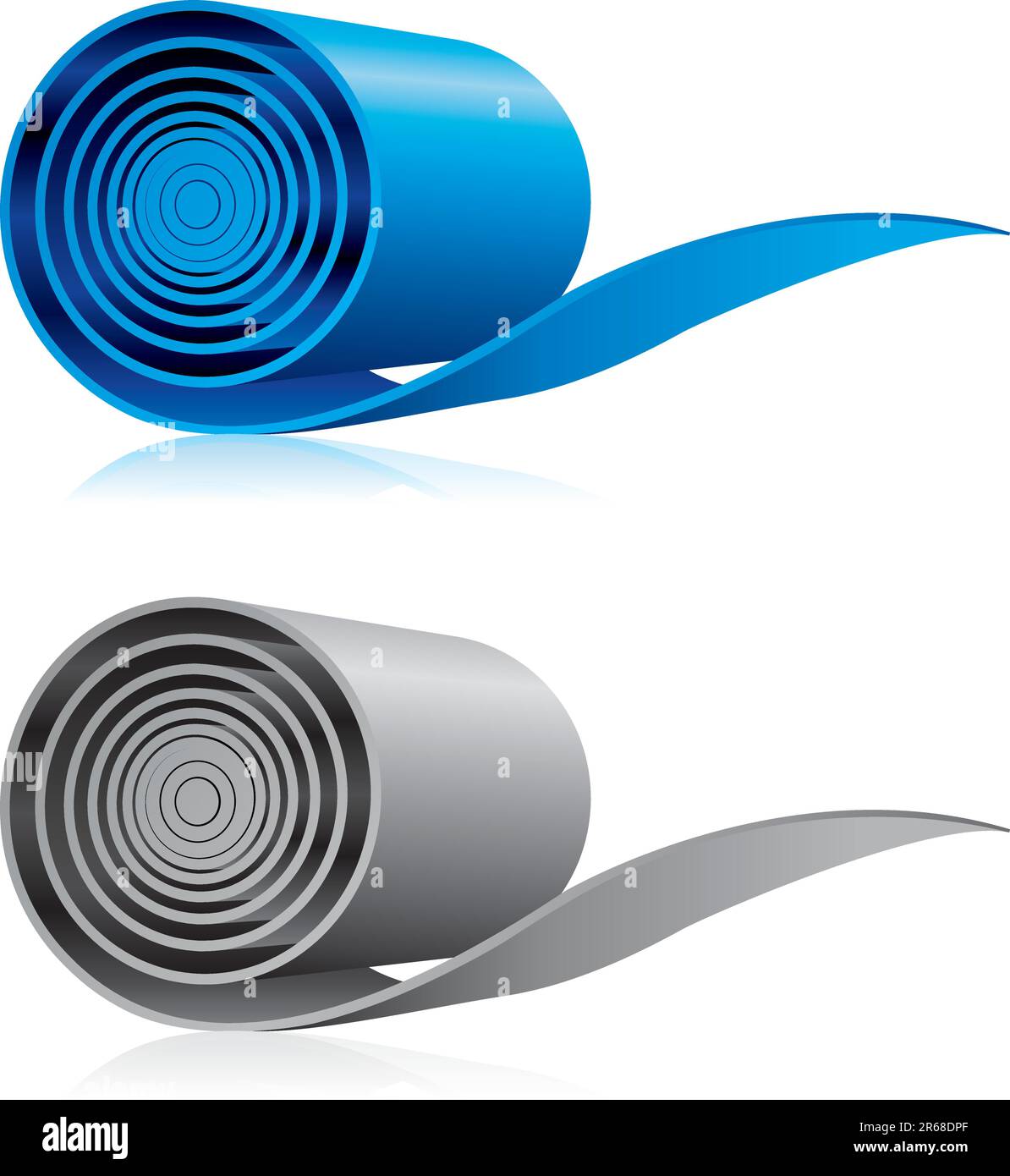 Rotolo di qualche materiale isolato su bianco Illustrazione Vettoriale