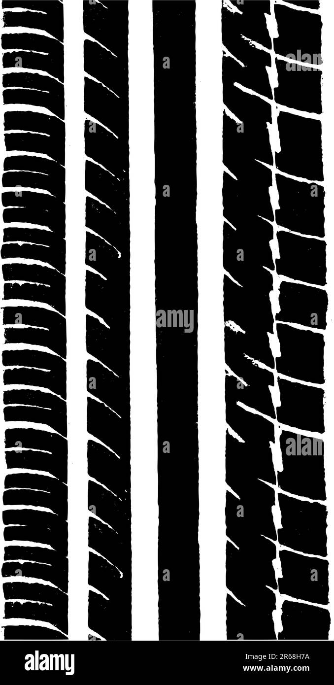 Grafico vettoriale di una carreggiata per pneumatici di un'auto Illustrazione Vettoriale