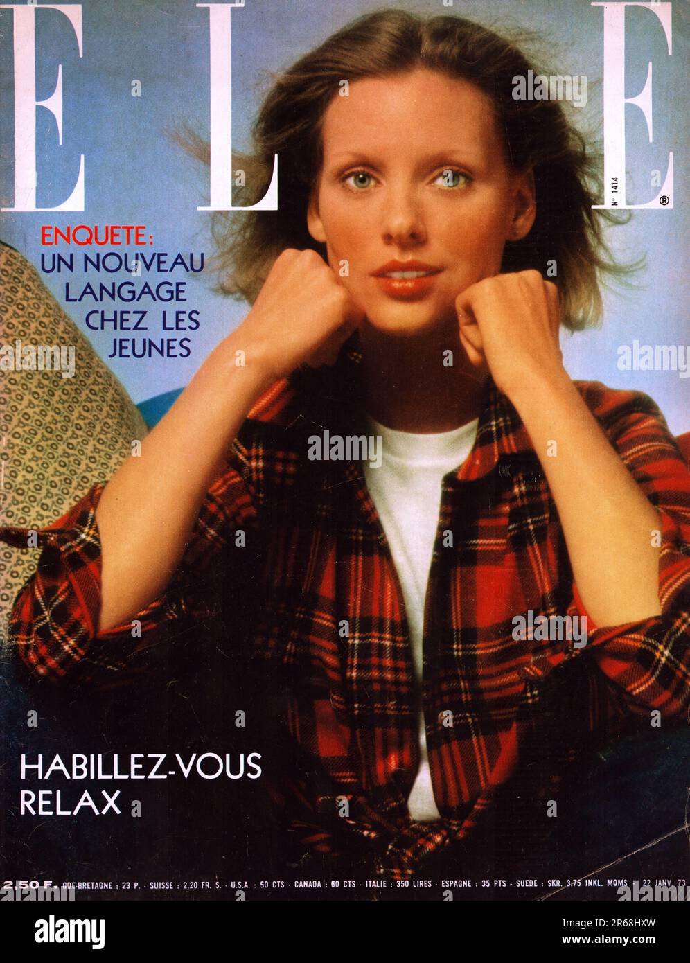 ELLE edizione francese Elle copertina 1973 Elle rivista francese Elle prima pagina Foto Stock