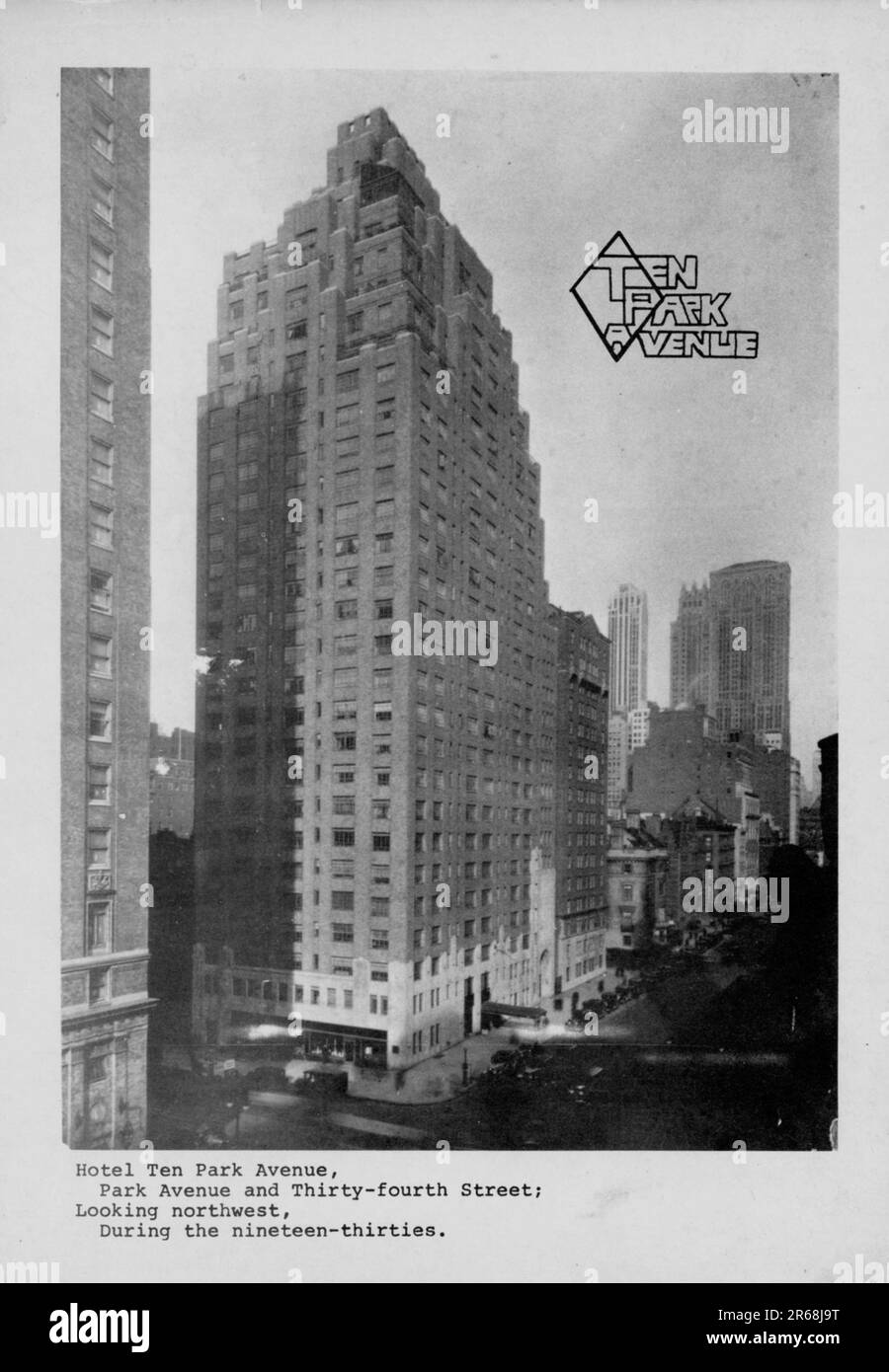 Opuscolo informativo sull'edificio residenziale 10 Park, 1930s, New York City, USA Foto Stock