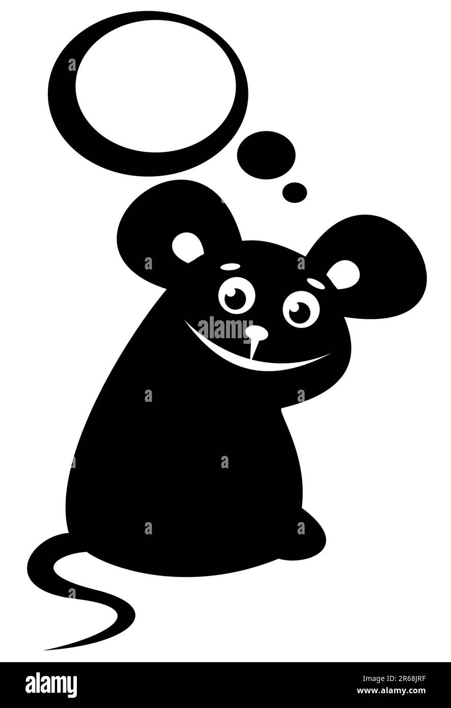 Cartoon Happy mouse isolato su sfondo bianco. Illustrazione Vettoriale
