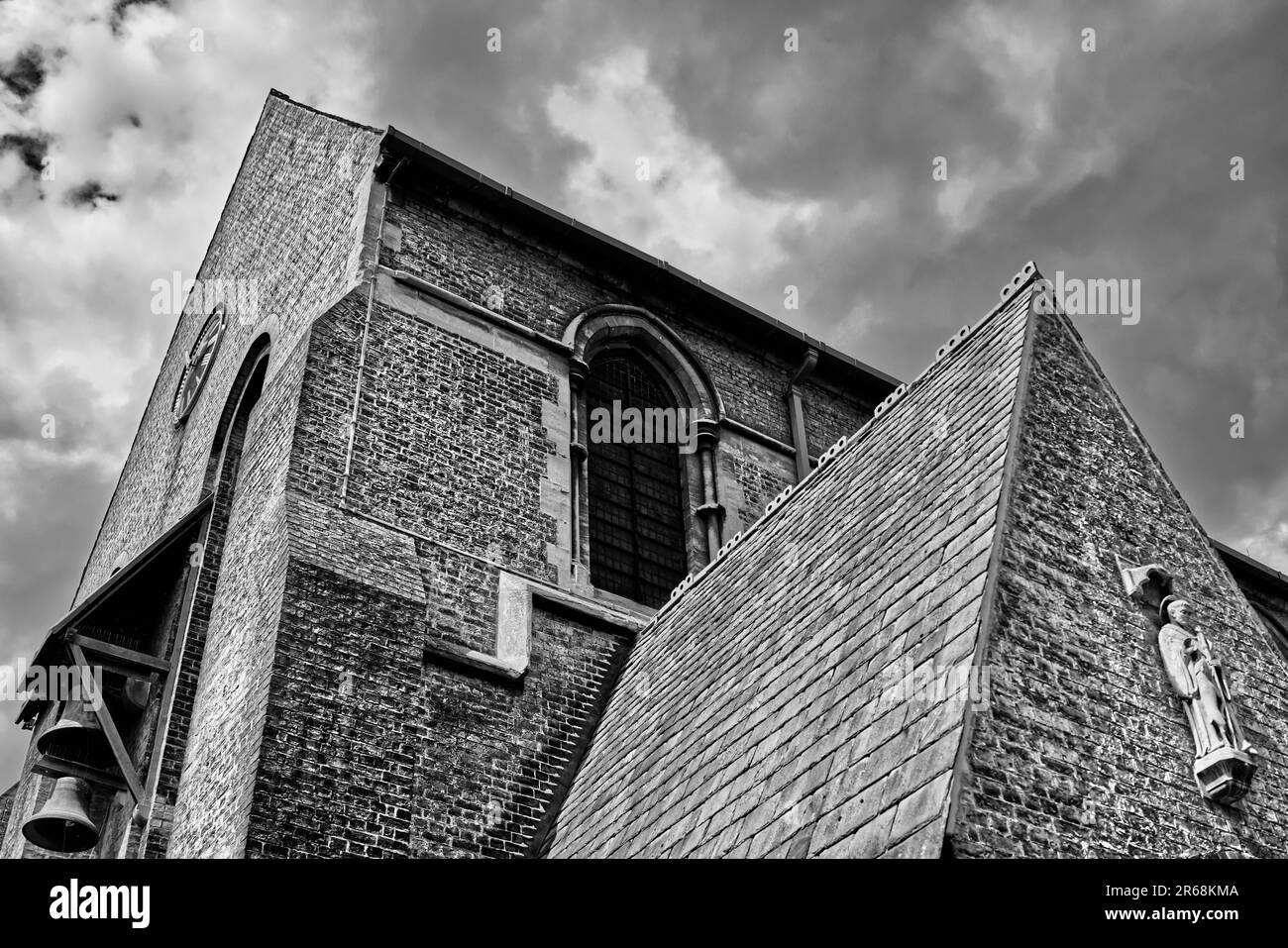 Bell'esempio di architettura ecclesiastica a Cambridge, Inghilterra, Regno Unito Foto Stock