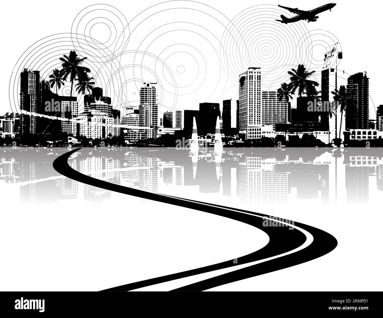 Cityscape sfondo, arte urbana Illustrazione Vettoriale