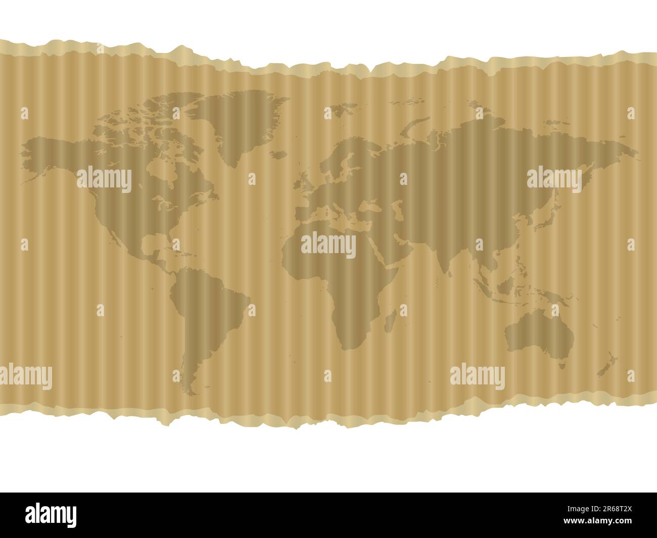 Mappa del mondo con sfondo in cartone. Per ulteriori illustrazioni in cartone, consultare il portfolio. Illustrazione Vettoriale