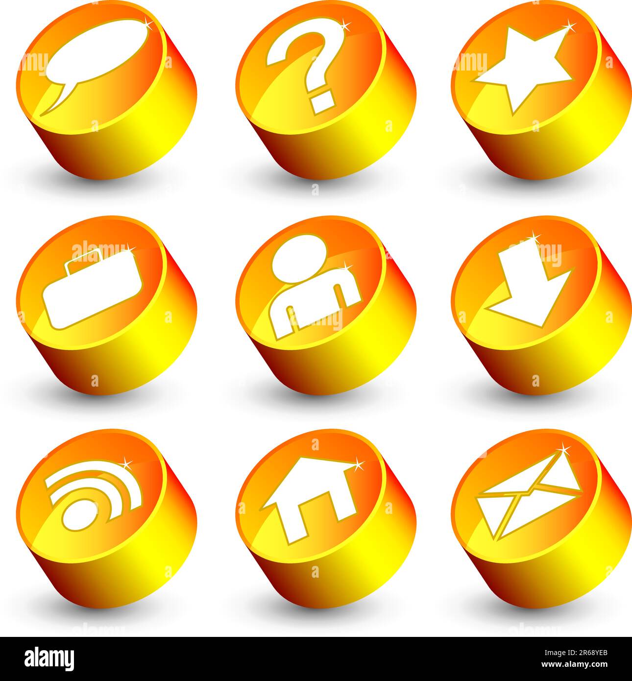 Icone Web vettoriali arancioni Illustrazione Vettoriale