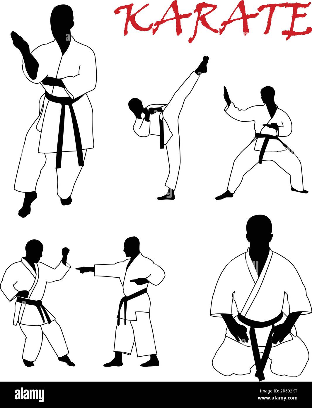 collezione karate - vettore Illustrazione Vettoriale