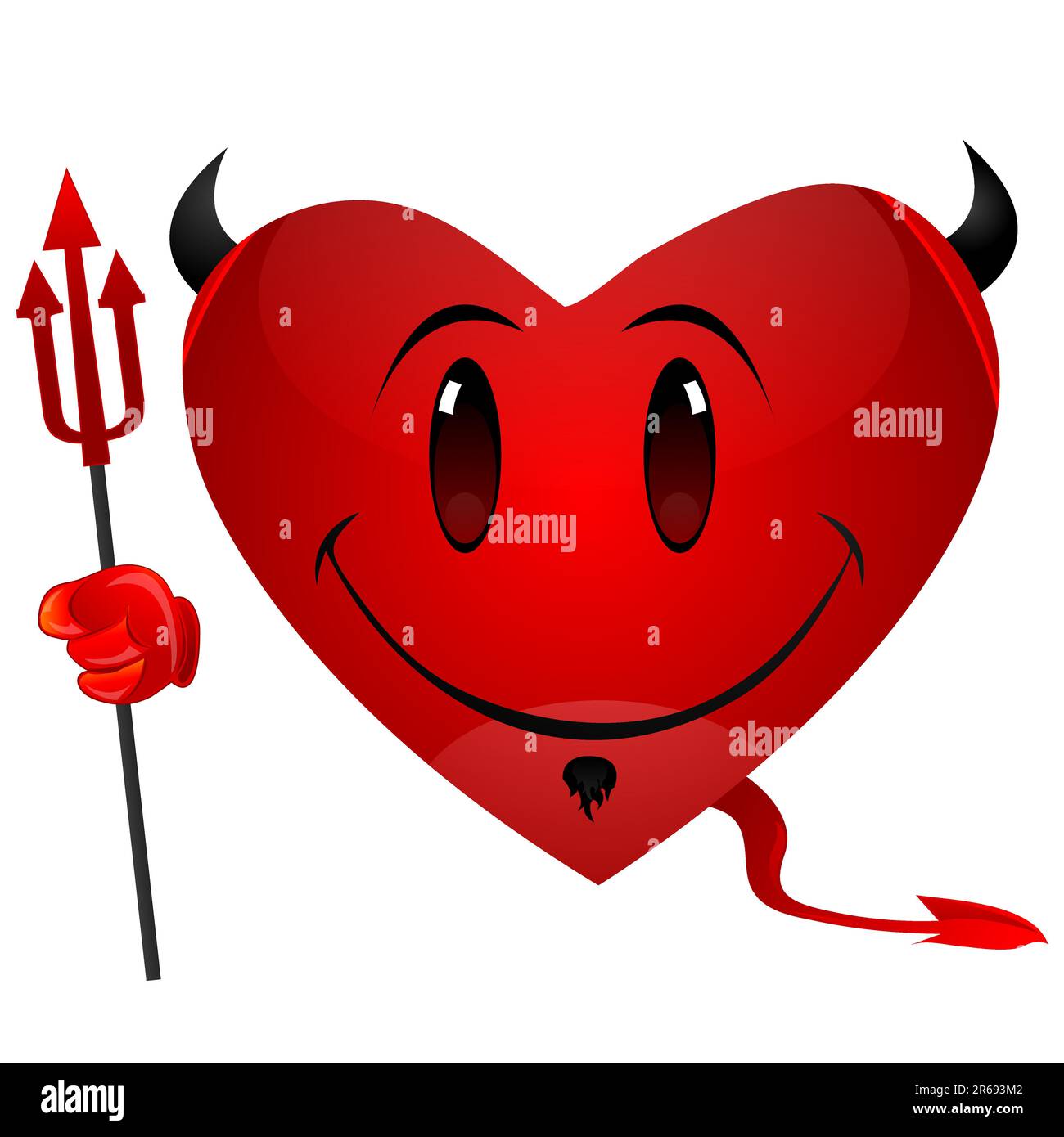 Illustrazione del diavolo smiley cuore Illustrazione Vettoriale
