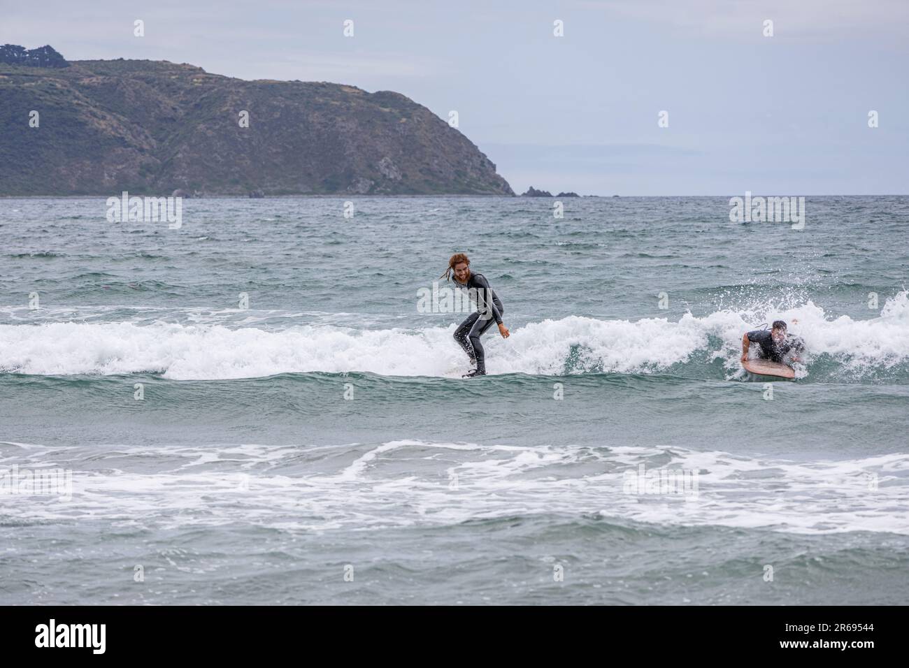 Divertimento per il surf Foto Stock