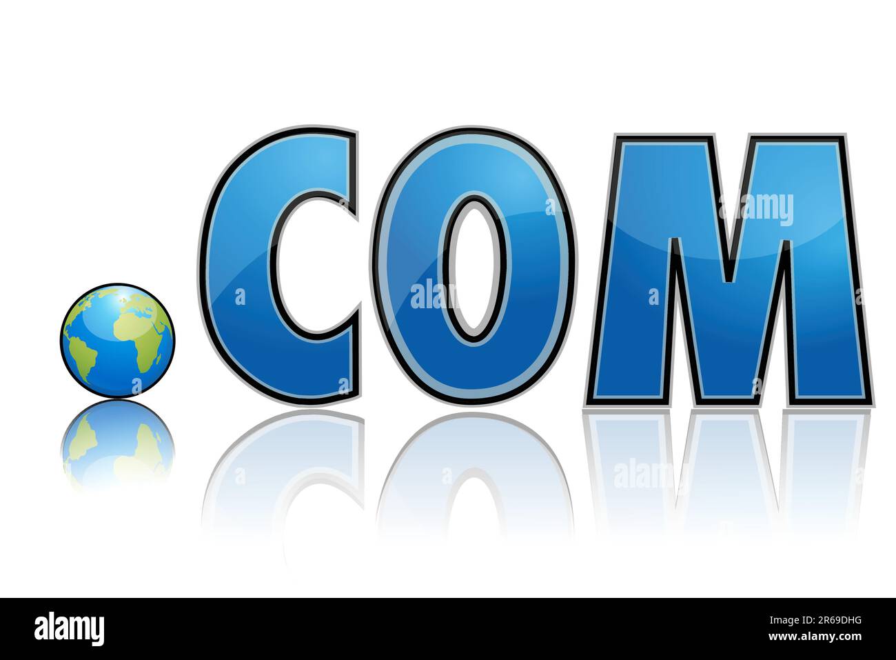 Illustrazione di dot com con globo in luogo di dot Illustrazione Vettoriale Illustrazione di dot com con globo in luogo di dot Illustrazione Vettoriale