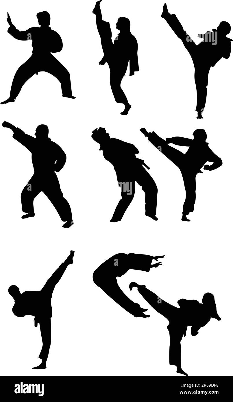 raccolta taekwondo - vettore Illustrazione Vettoriale