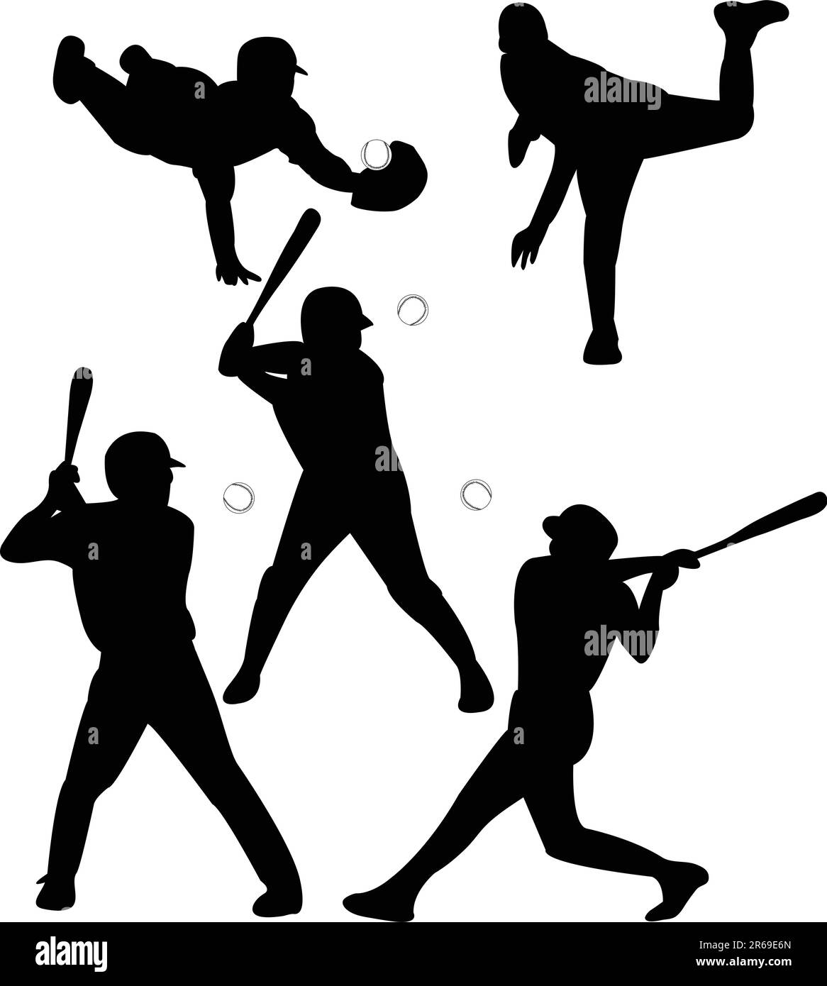 giocatori di baseball - vettore Illustrazione Vettoriale