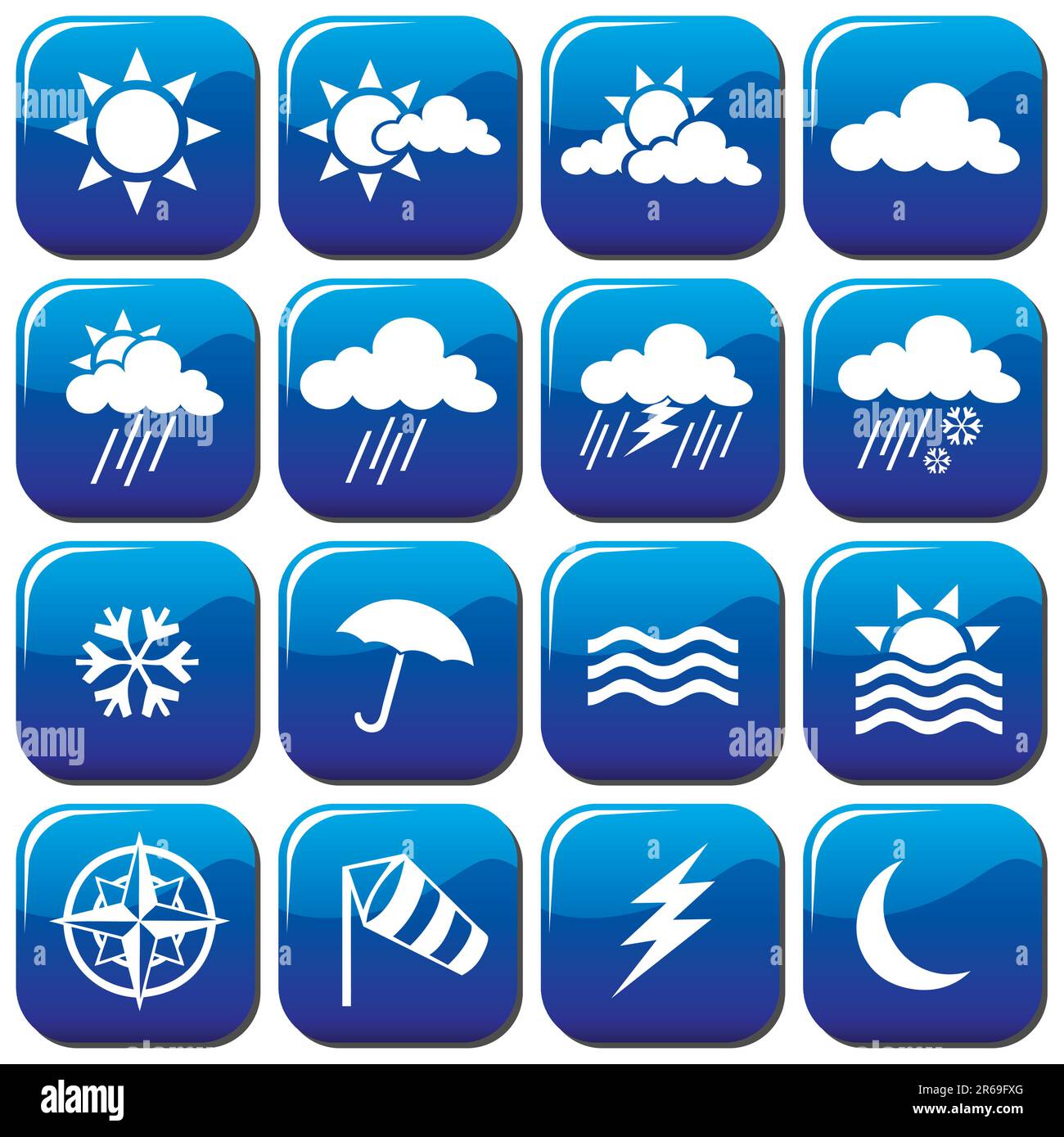raccolta vettoriale di icone meteo Illustrazione Vettoriale