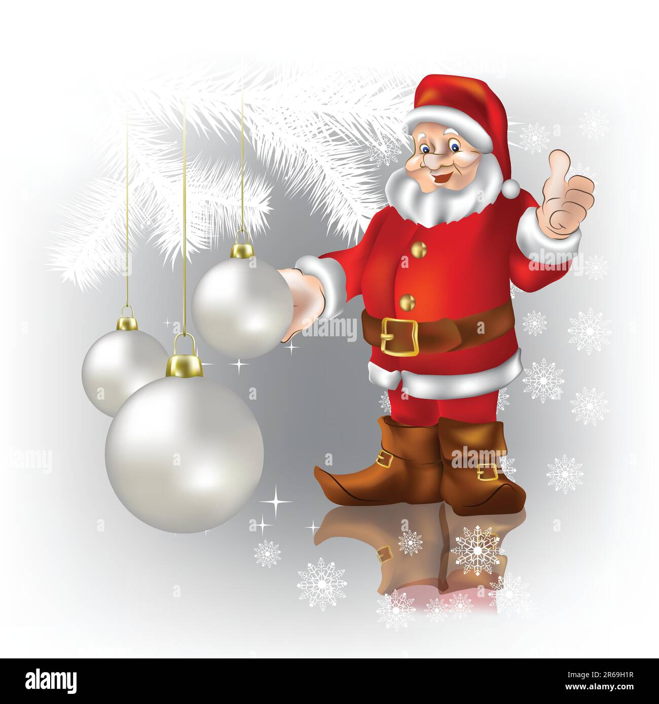 Le palle di Natale e Babbo Natale Illustrazione Vettoriale