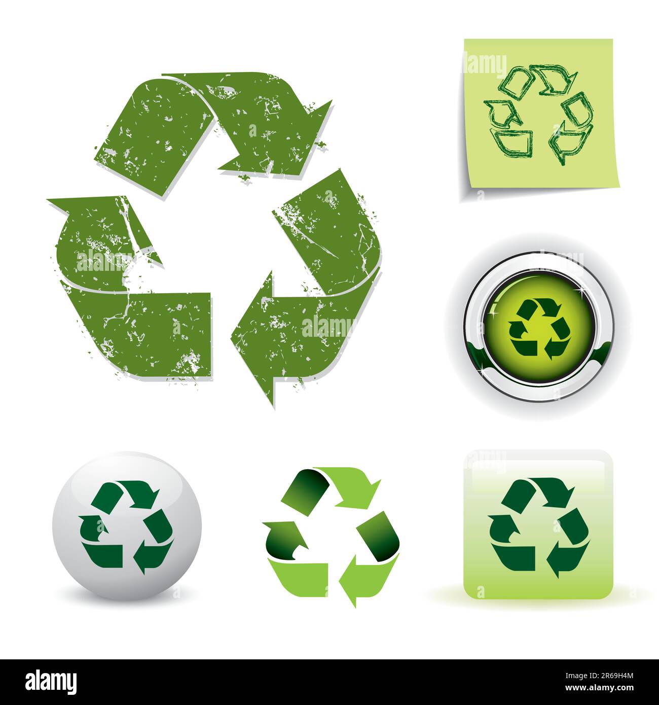 Set di simboli di riciclaggio Illustrazione Vettoriale