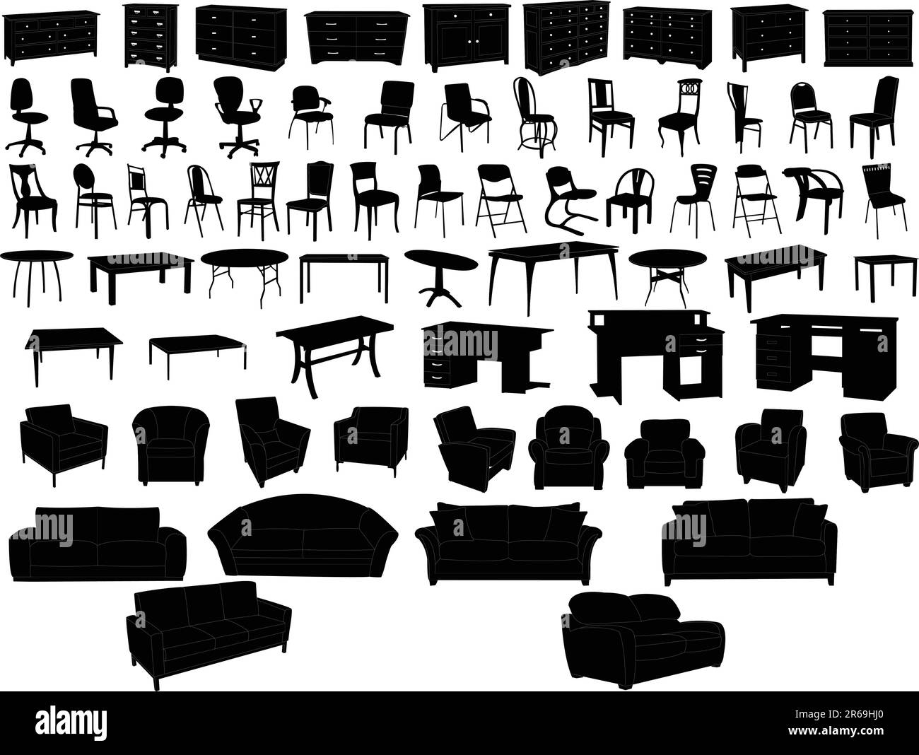 collezione di mobili - vector Illustrazione Vettoriale
