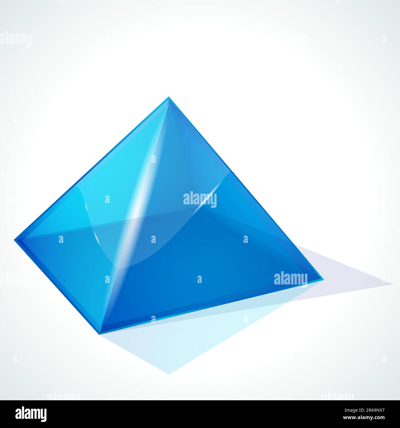 Piramide blu vettoriale su sfondo bianco Illustrazione Vettoriale