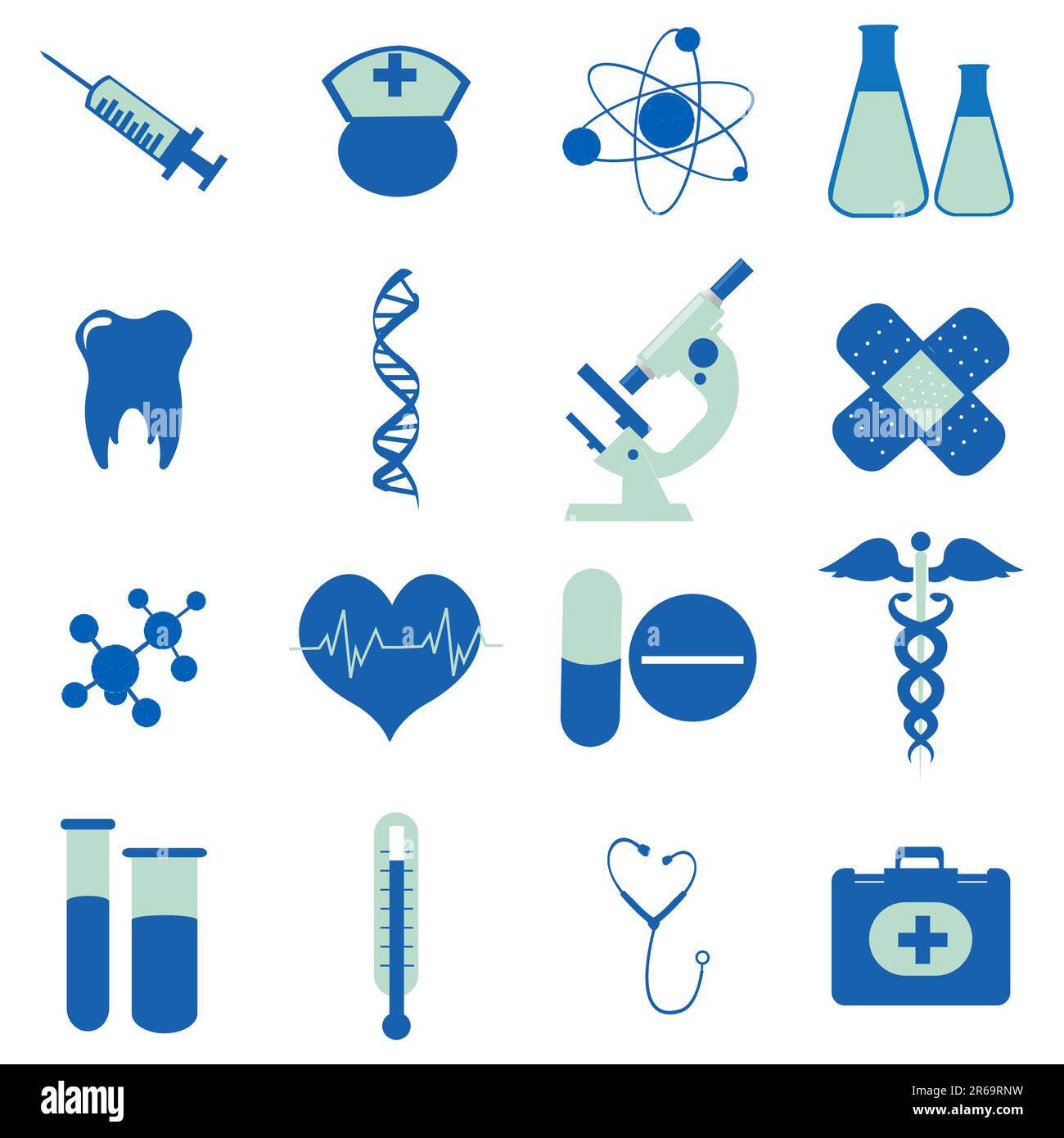 Illustrazione della collezione di icone mediche Illustrazione Vettoriale