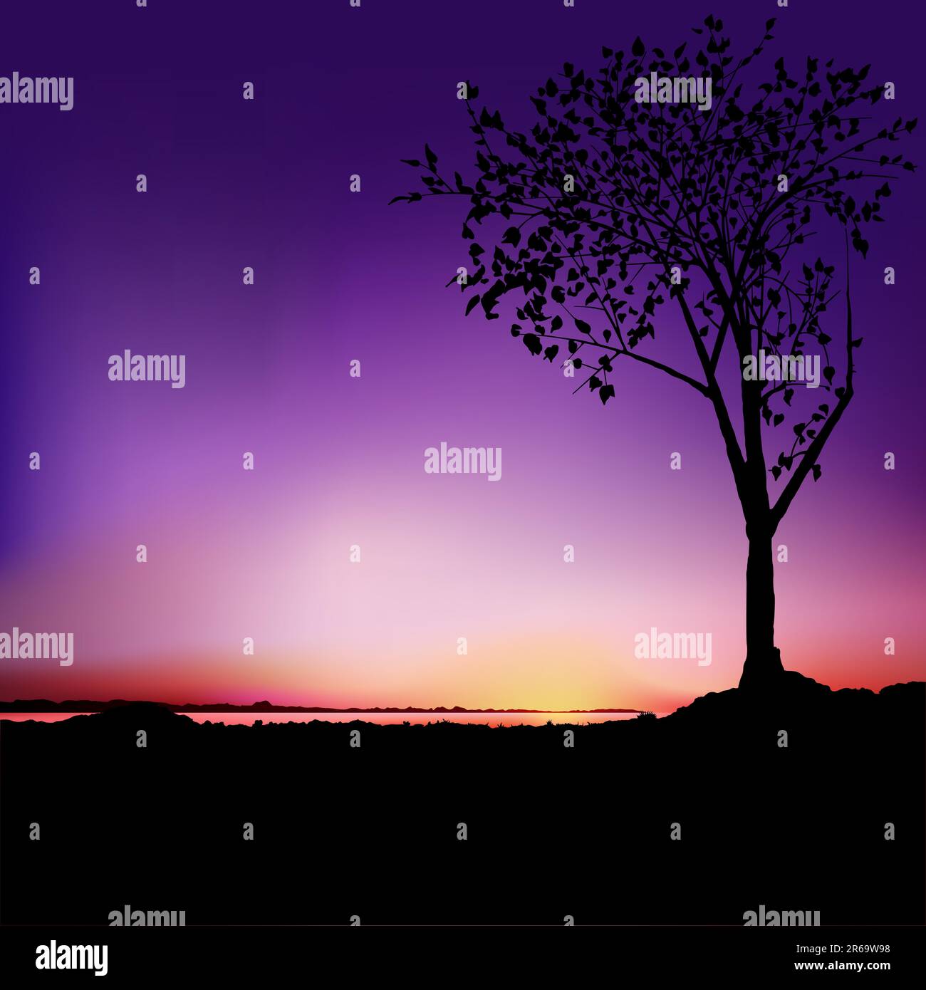 Sunrise 02 - illustrazione vettoriale colorata Illustrazione Vettoriale